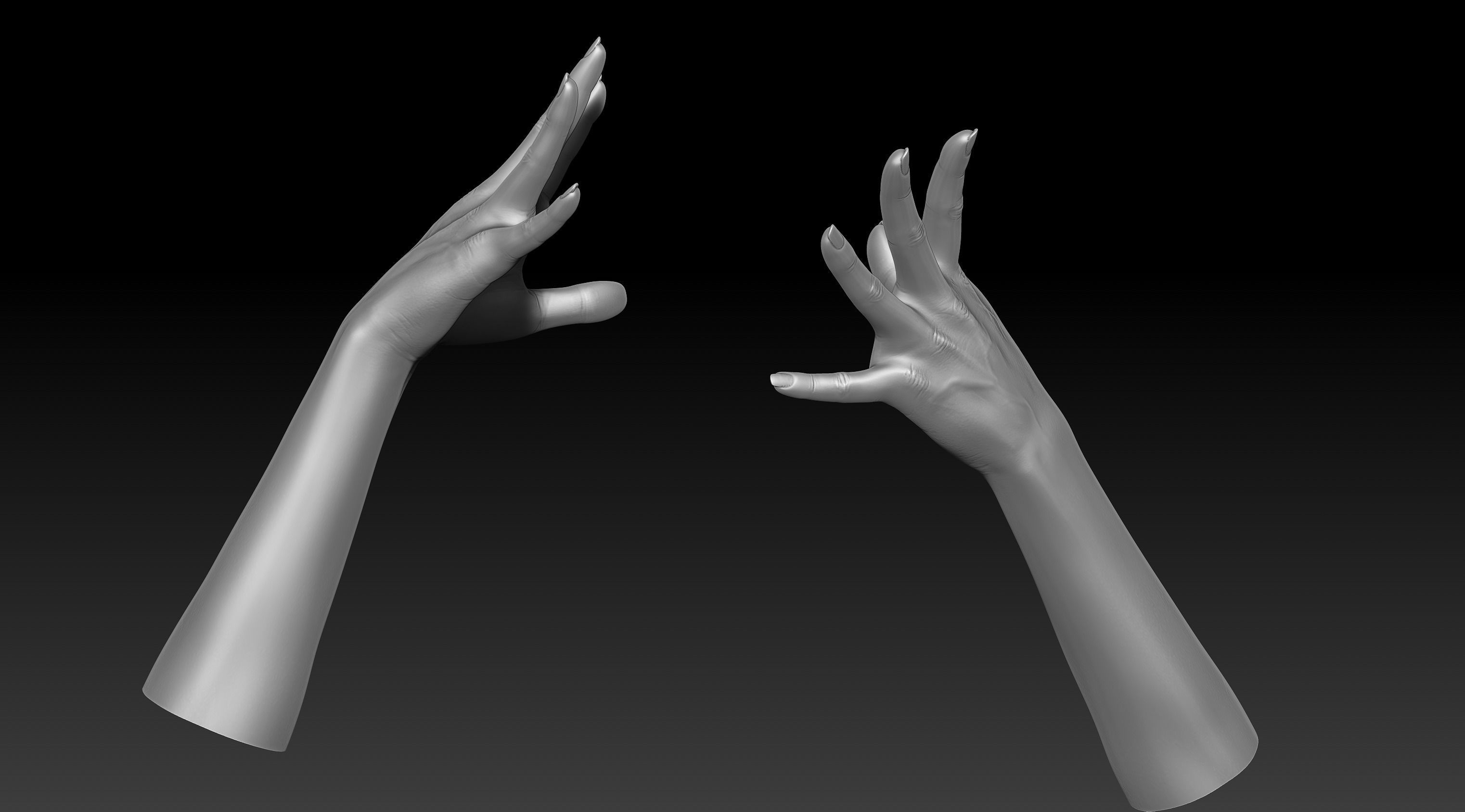 3D Printable Female Hands 20 poses pack 3D model_22