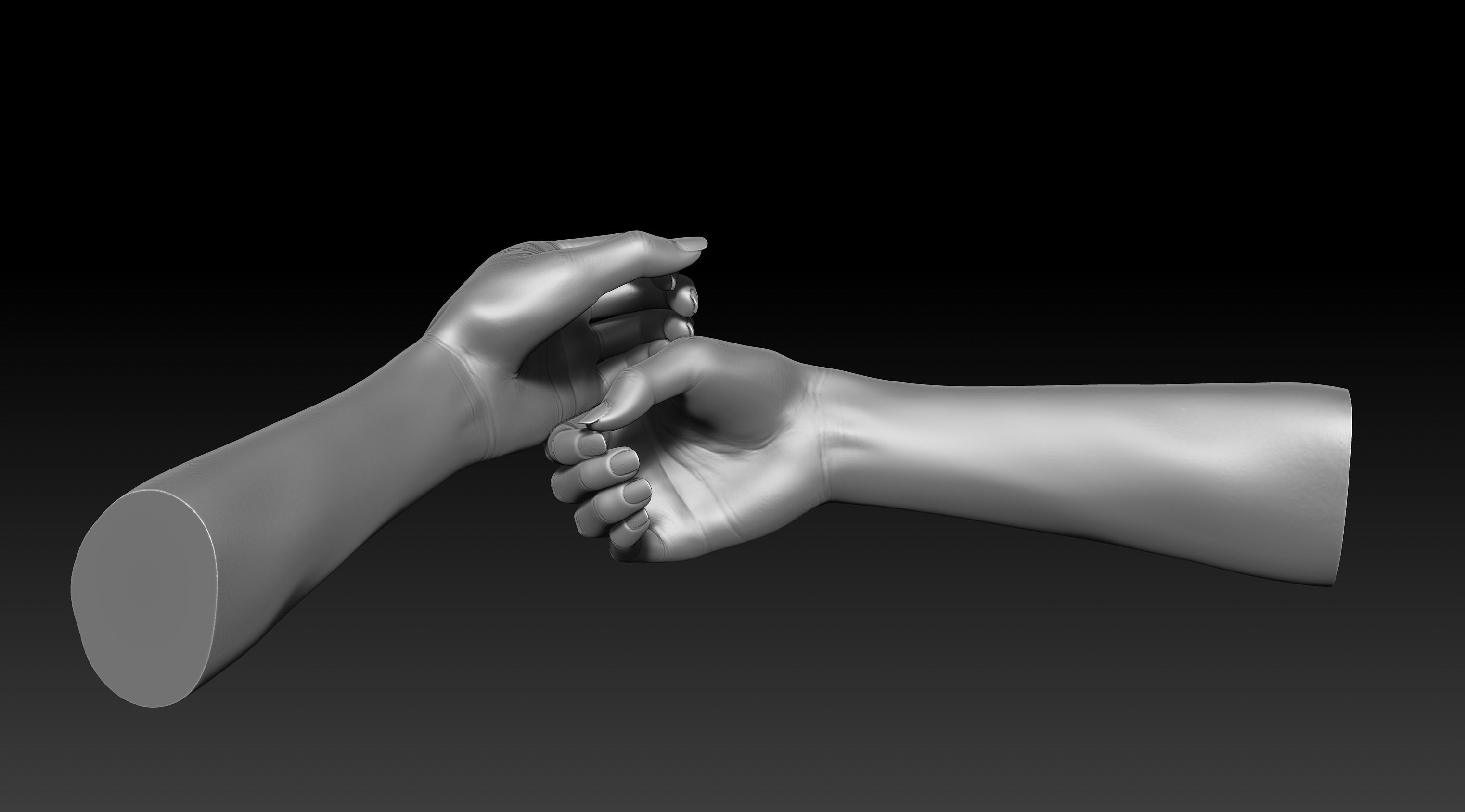 3D Printable Female Hands 20 poses pack 3D model_21