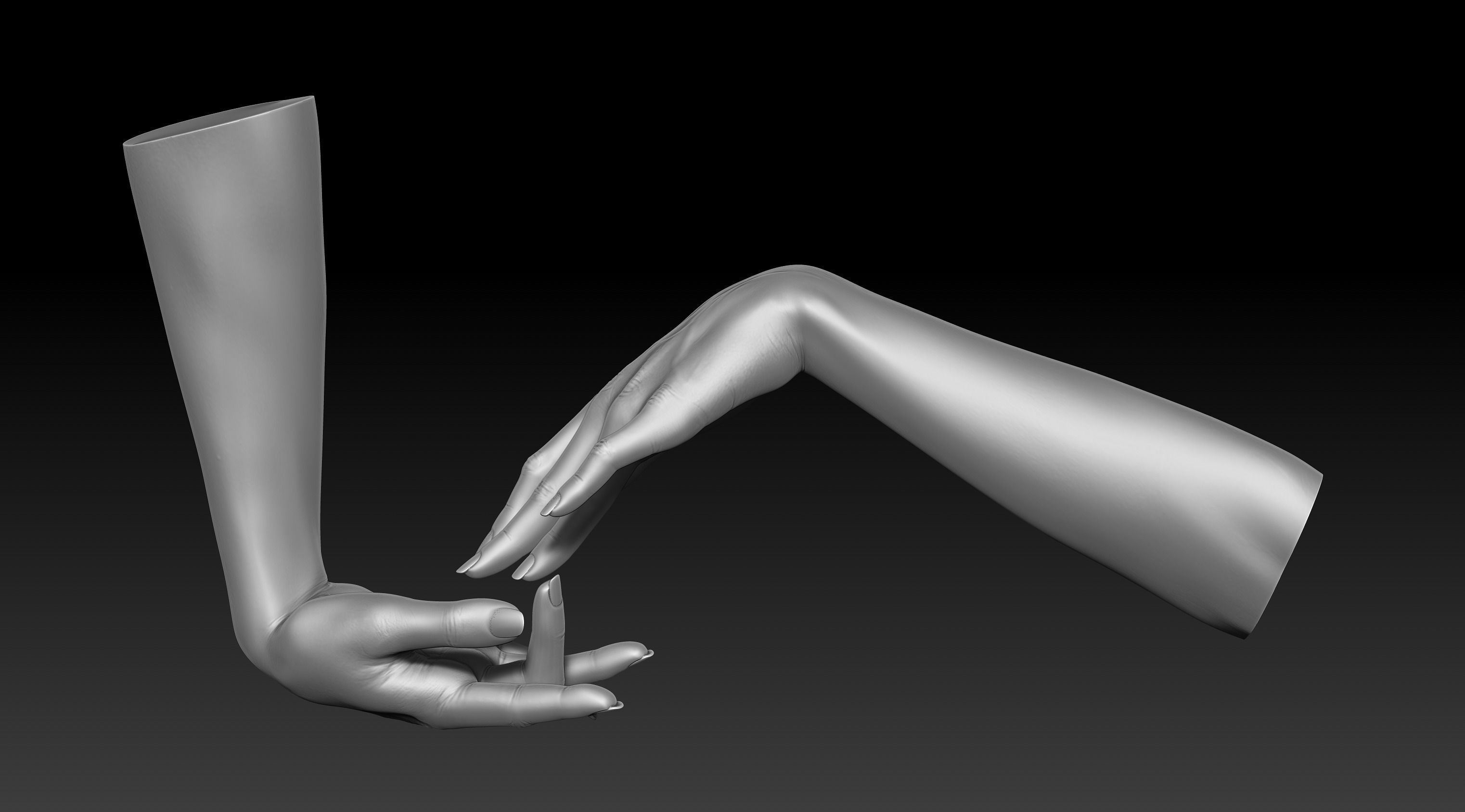 3D Printable Female Hands 20 poses pack 3D model_39