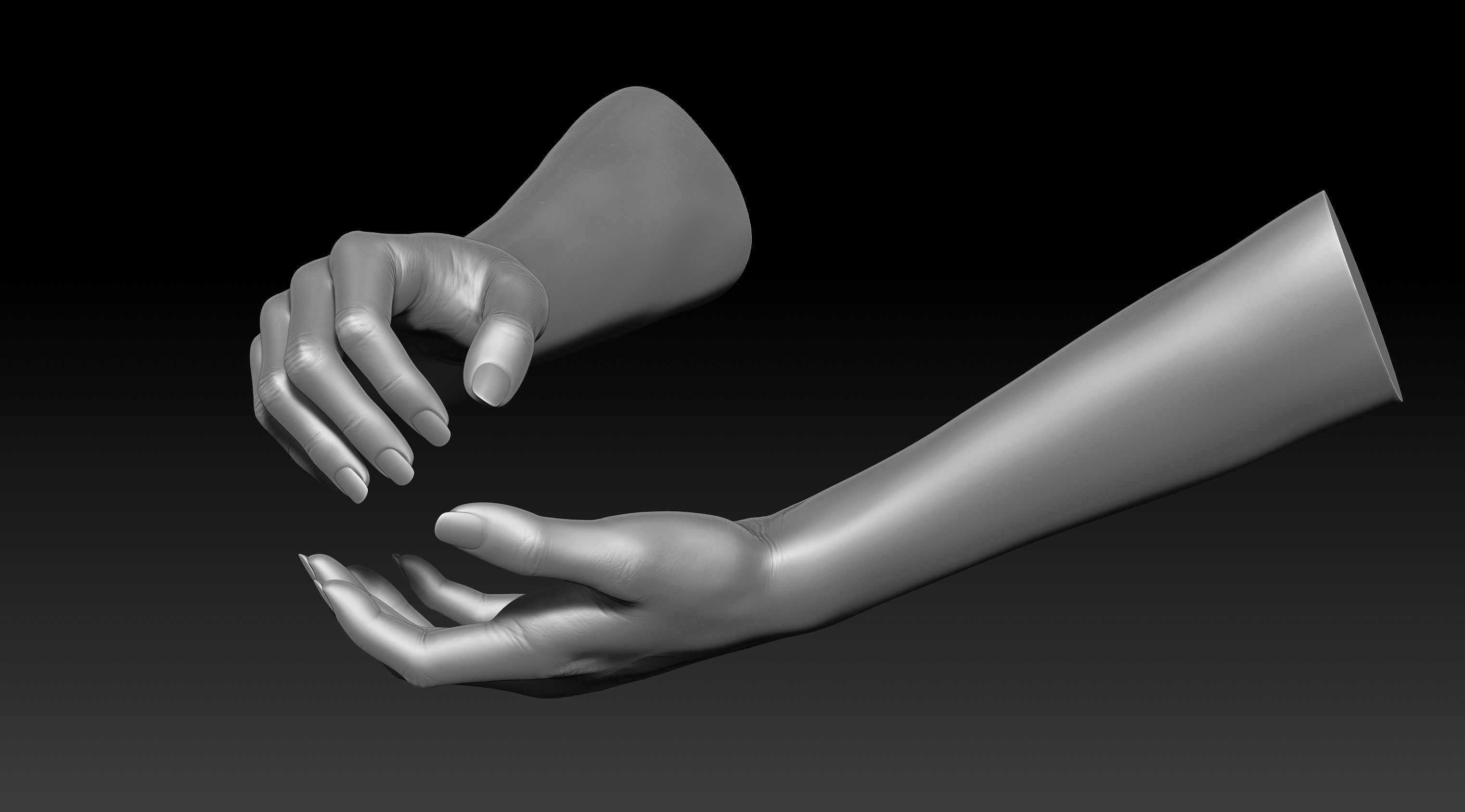 3D Printable Female Hands 20 poses pack 3D model_34