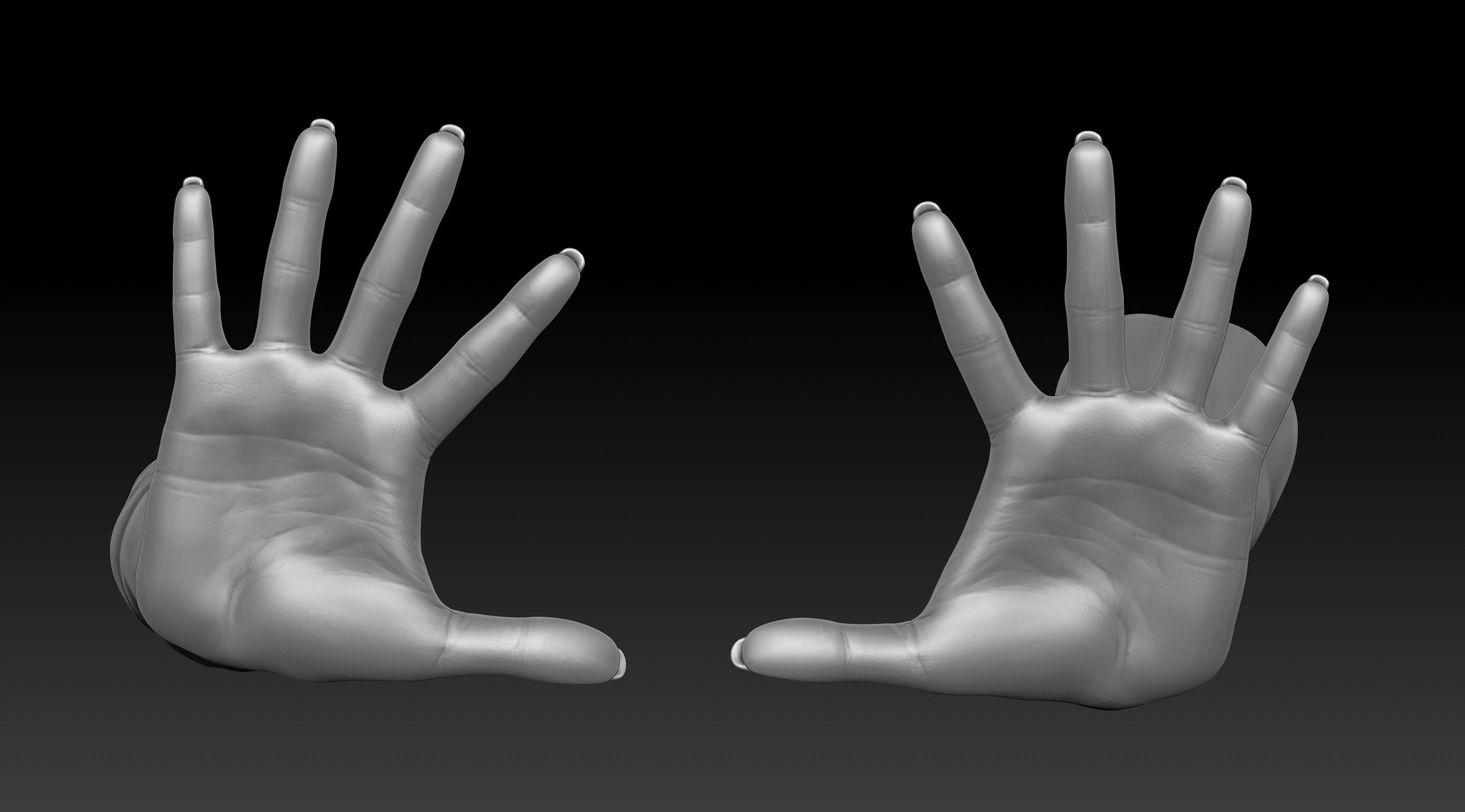 3D Printable Female Hands 20 poses pack 3D model_40