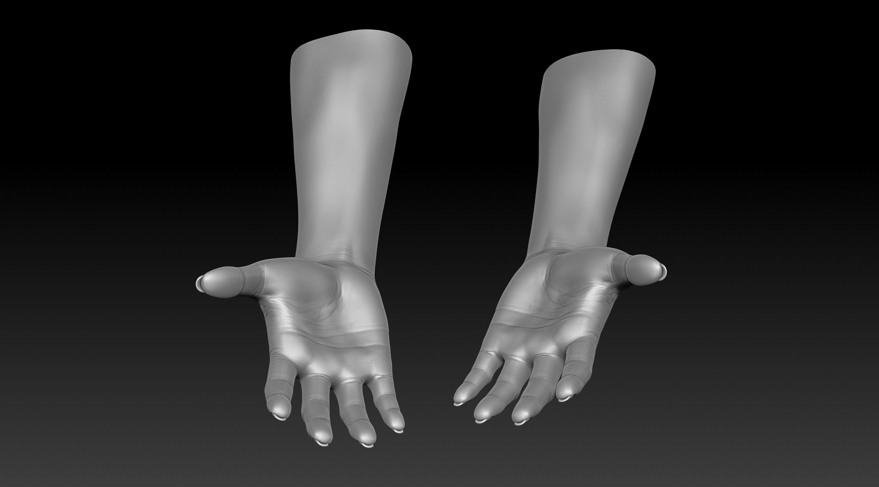 3D Printable Female Hands 20 poses pack 3D model_25