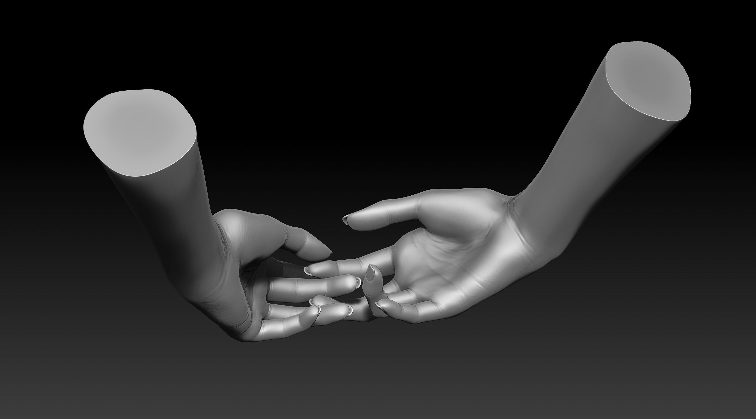3D Printable Female Hands 20 poses pack 3D model_19