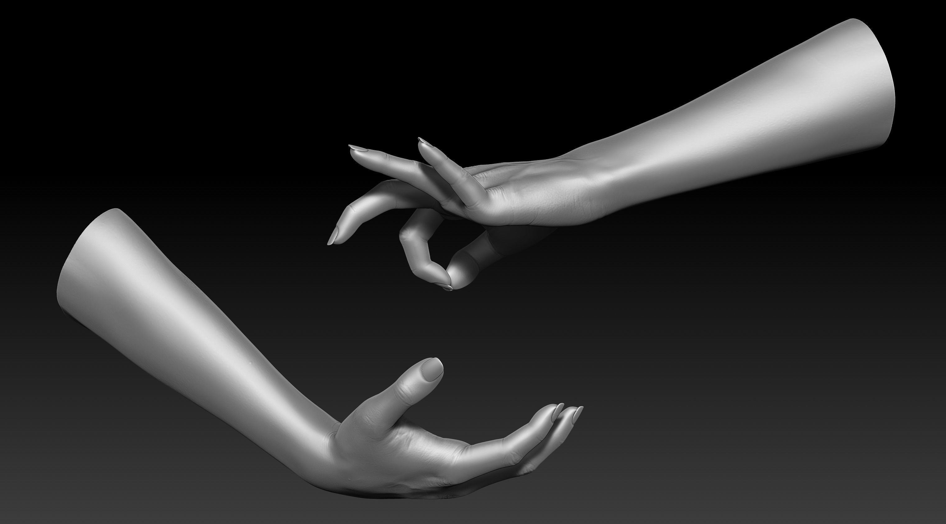 3D Printable Female Hands 20 poses pack 3D model_26