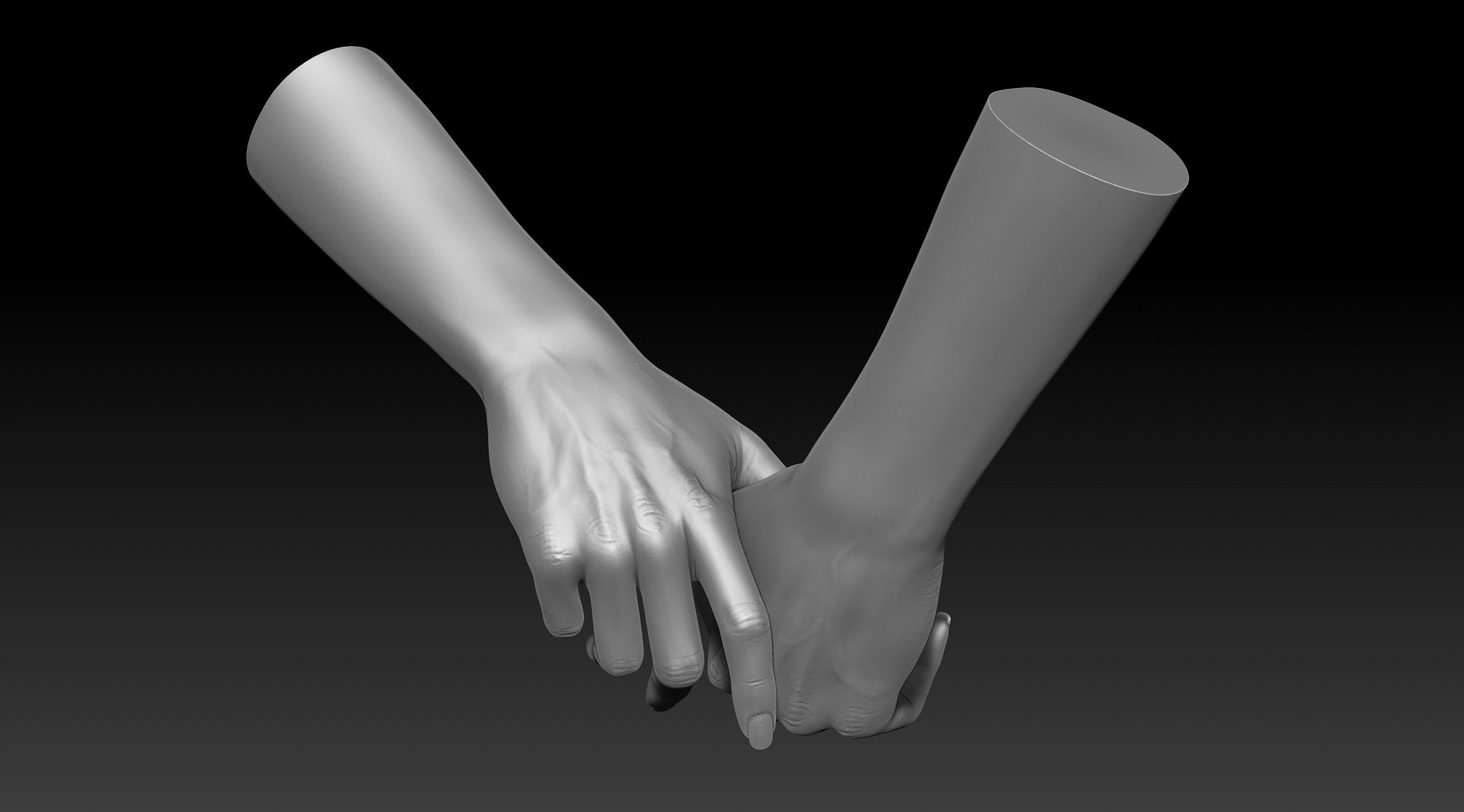 3D Printable Female Hands 20 poses pack 3D model_10