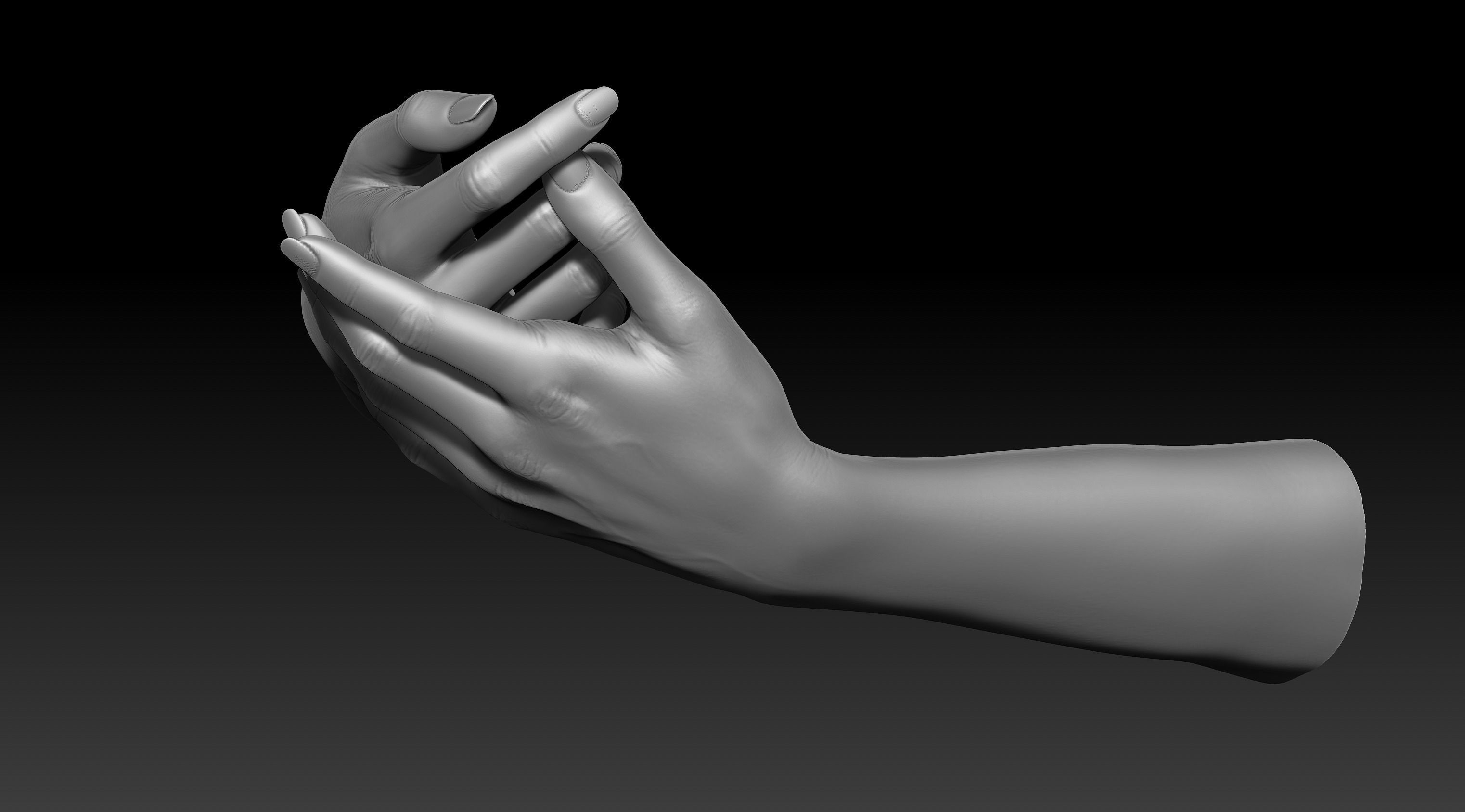 3D Printable Female Hands 20 poses pack 3D model_20