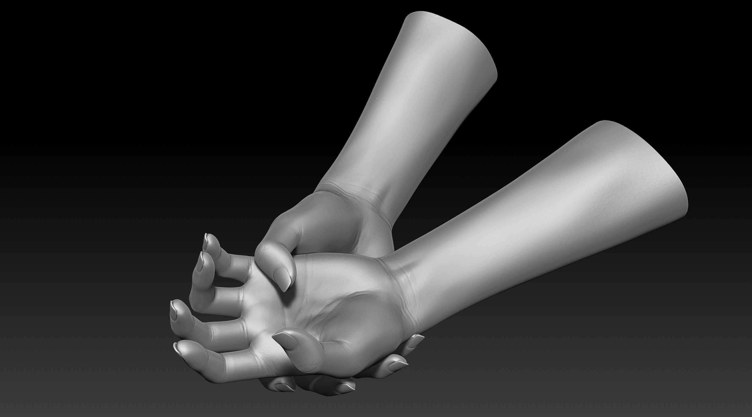 3D Printable Female Hands 20 poses pack 3D model_11