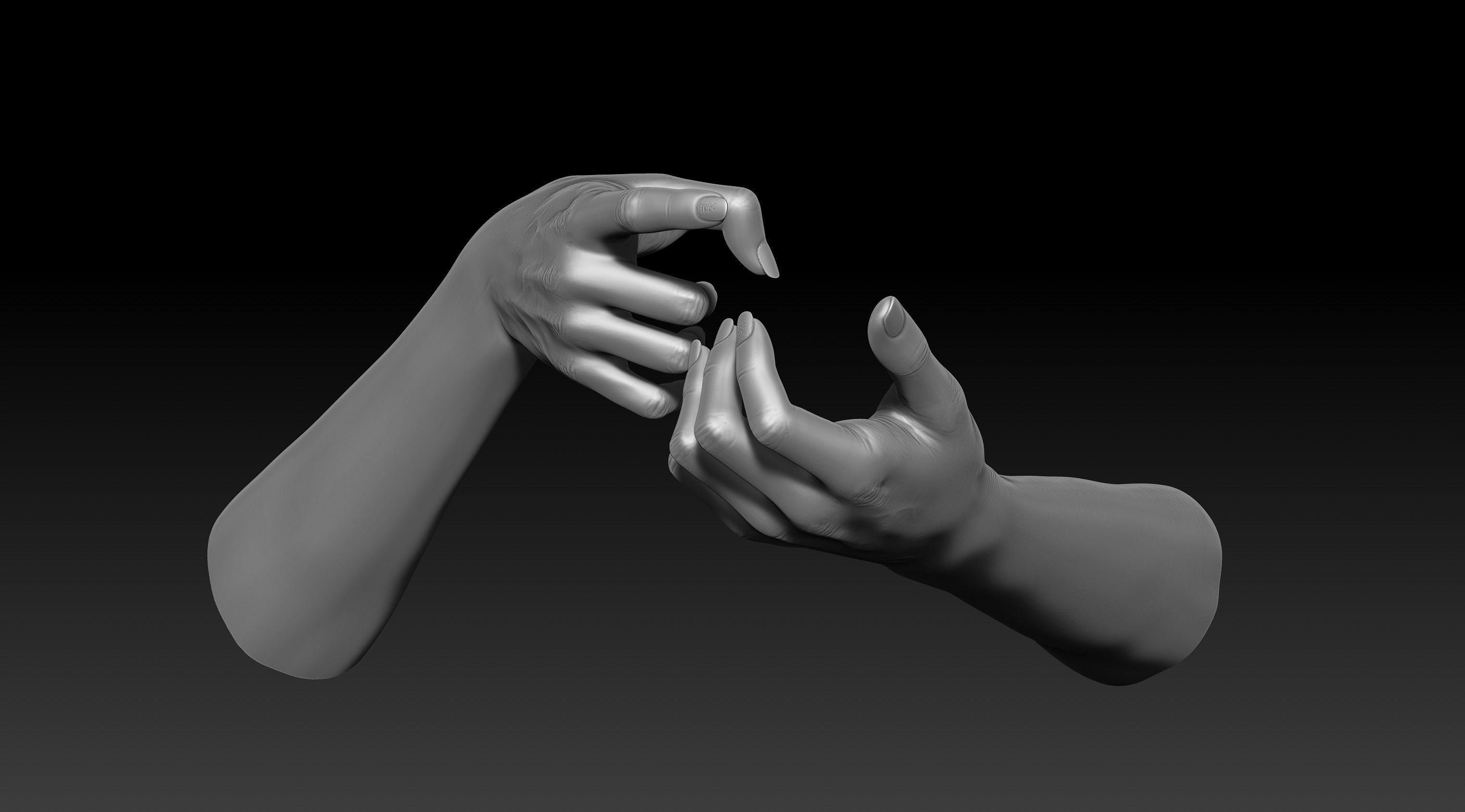 3D Printable Female Hands 20 poses pack 3D model_3