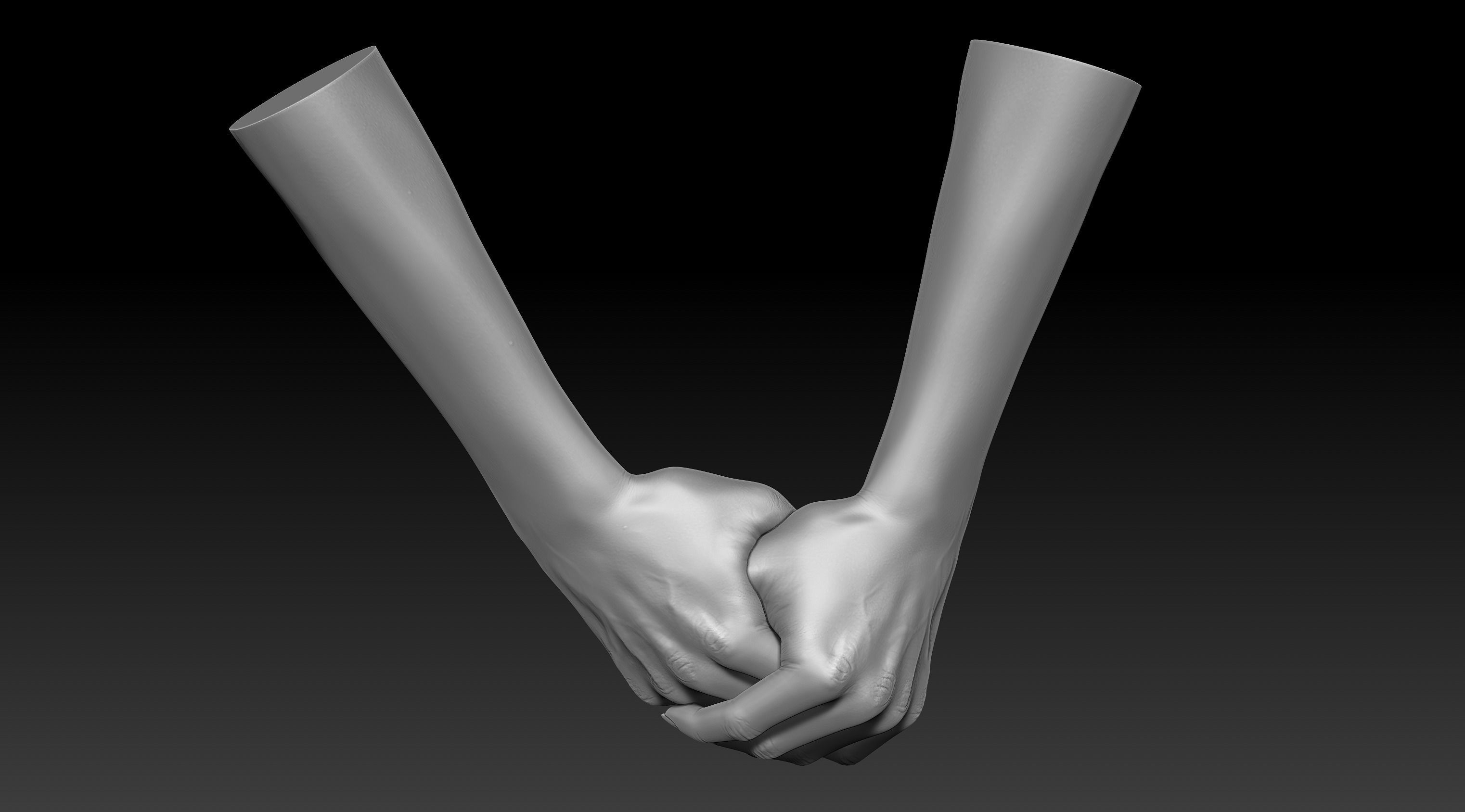 3D Printable Female Hands 20 poses pack 3D model_16