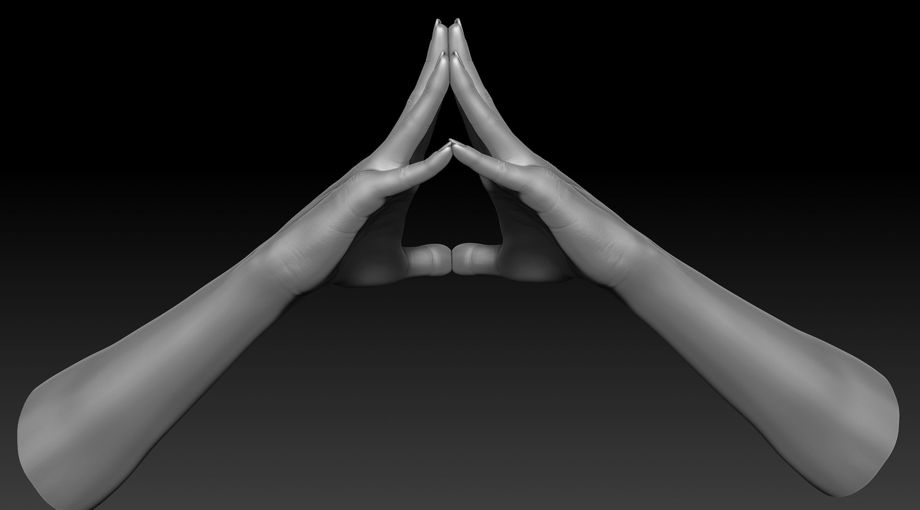 3D Printable Female Hands 20 poses pack 3D model_7