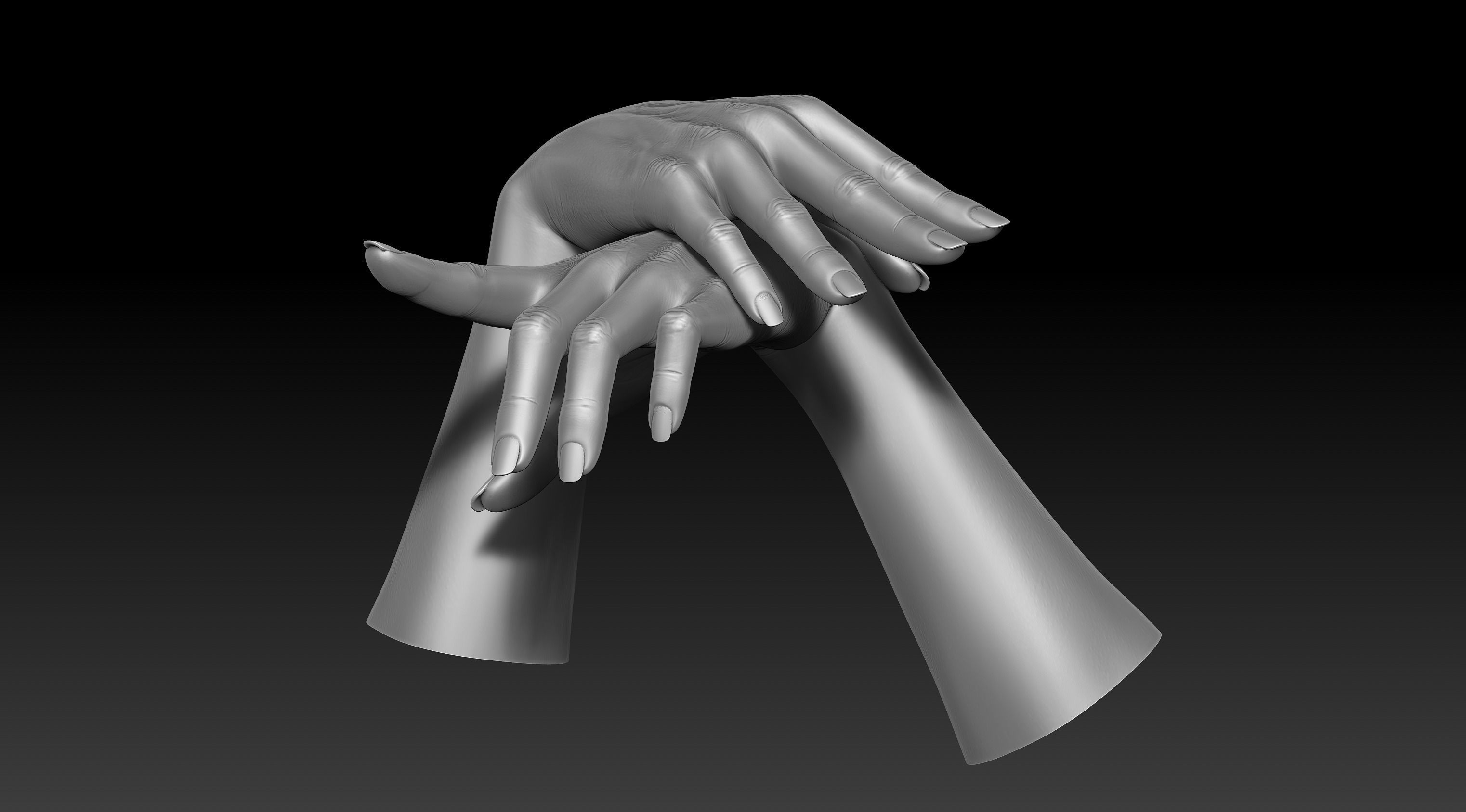 3D Printable Female Hands 20 poses pack 3D model_9