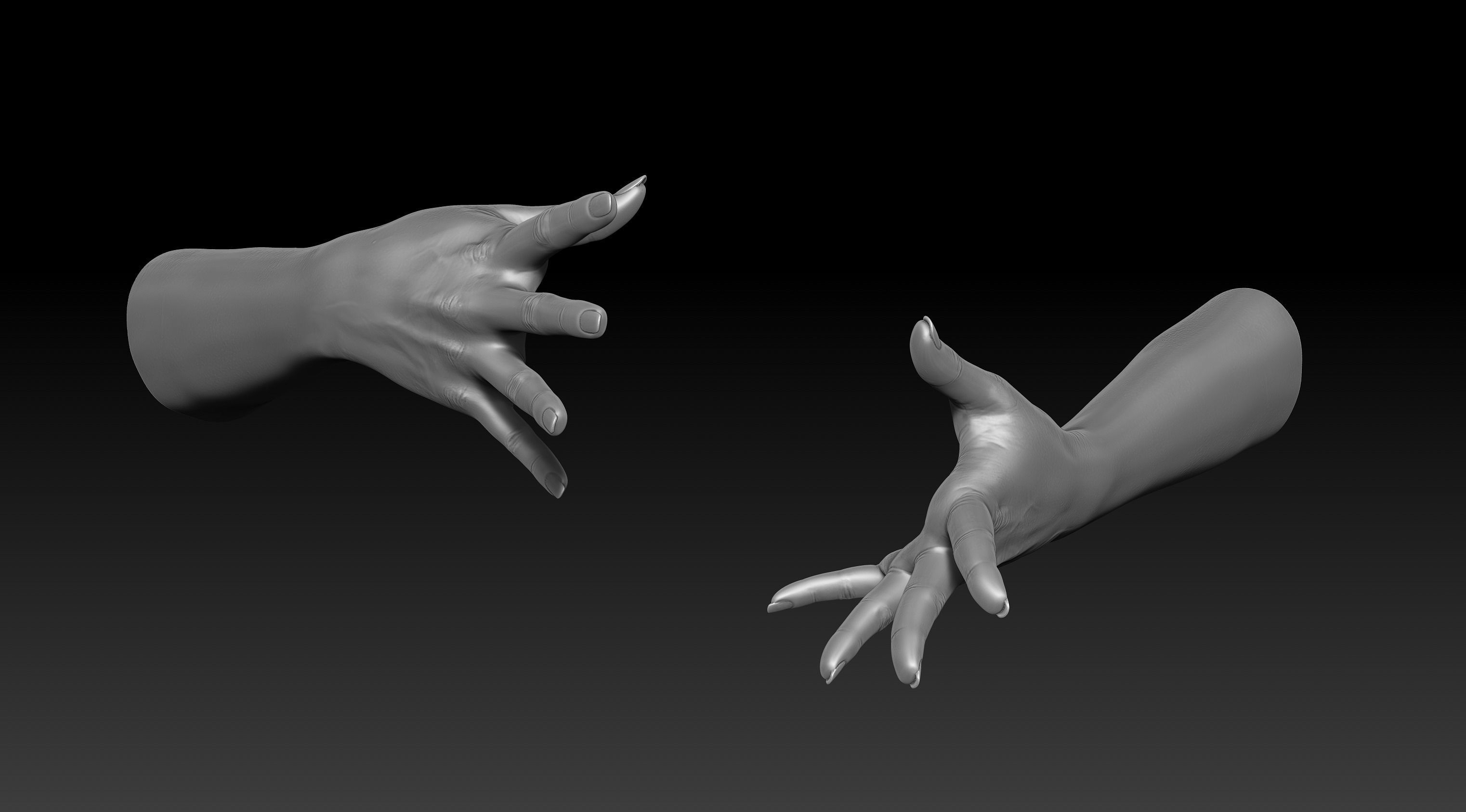 3D Printable Female Hands 20 poses pack 3D model_23