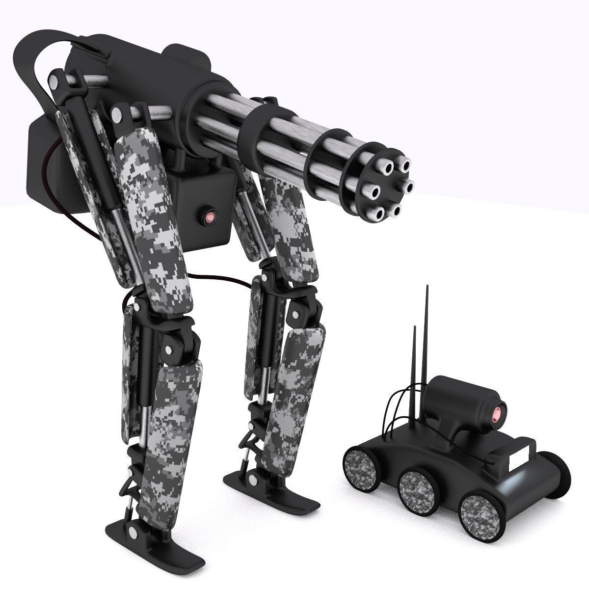 Walking Robot Gun Mech 3D Model OBJ FBX BLEND MTL X3D | CGTrader.com