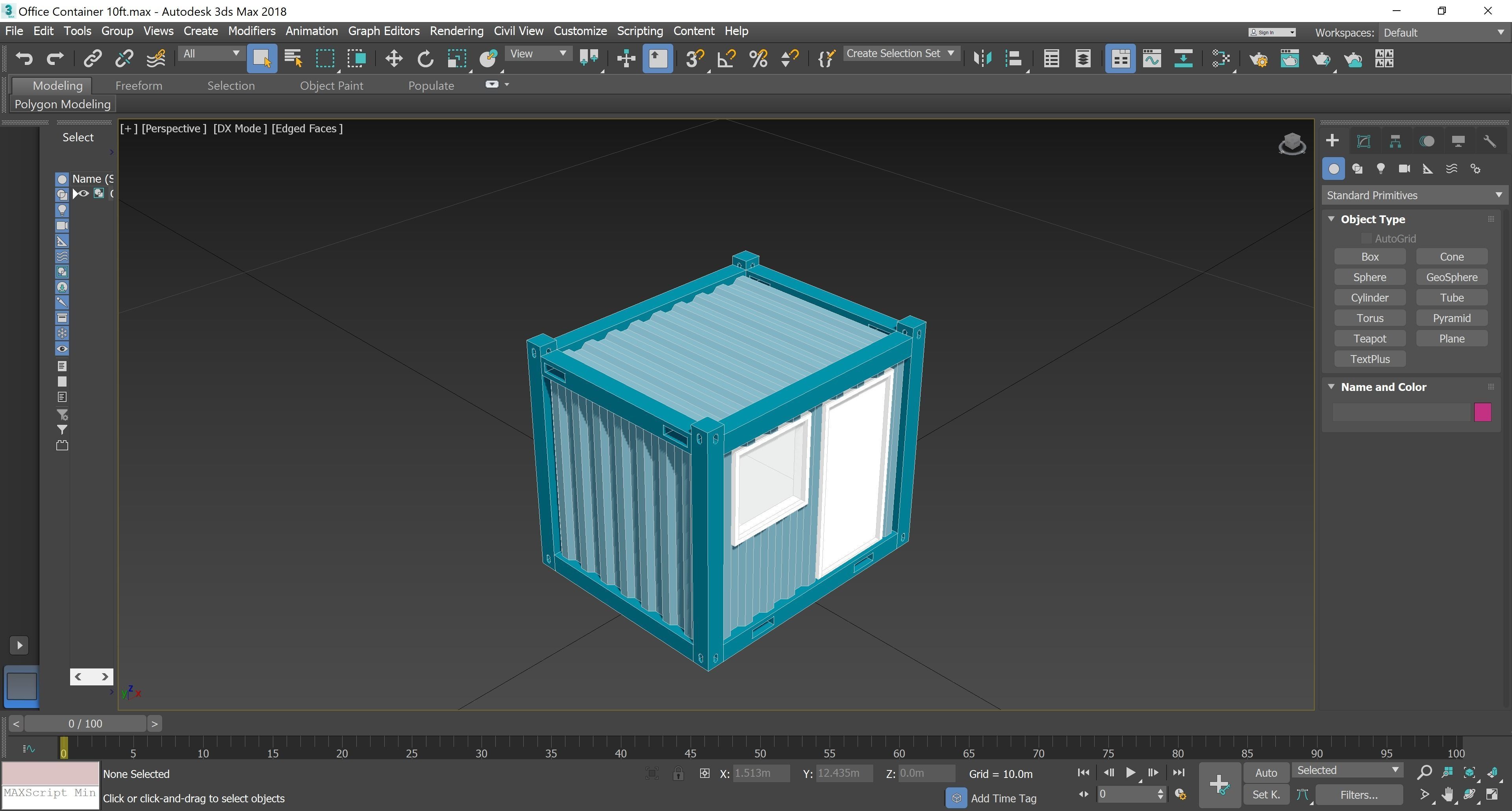 Office Container 10ft - Revit Family 3D model_6