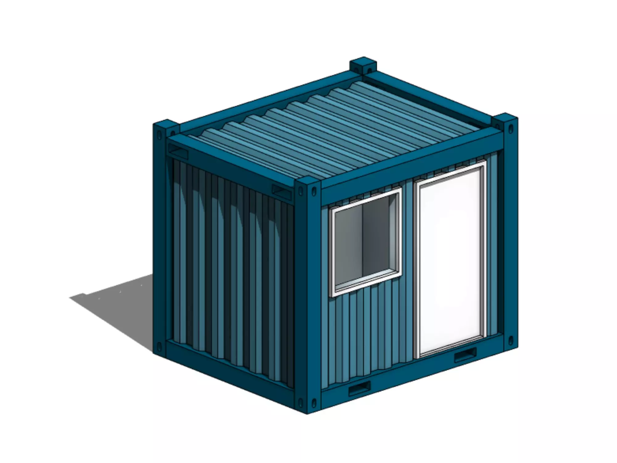 Office Container 10ft - Revit Family 3D model_0