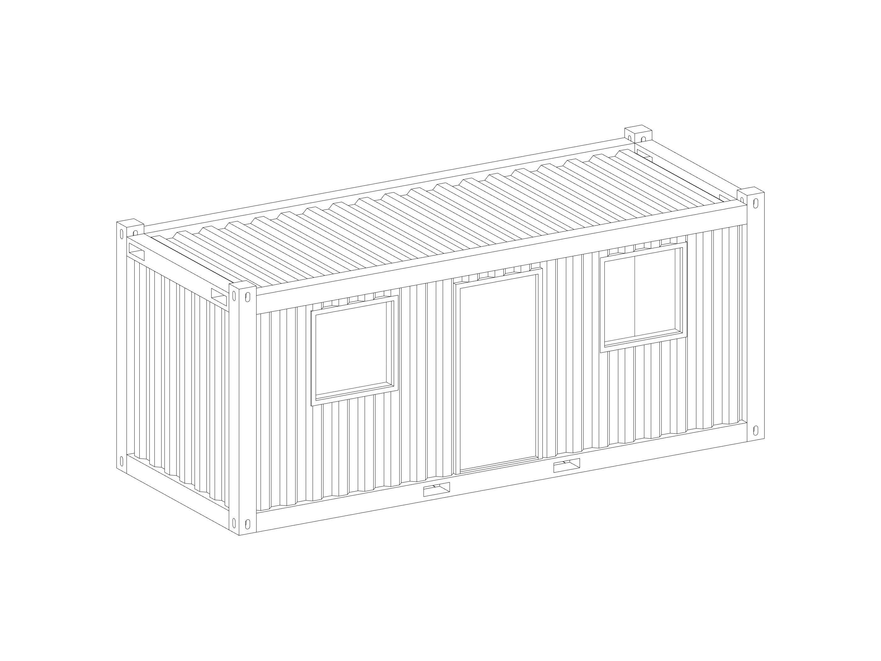 Office Container 20ft - Revit Family 3D model_3