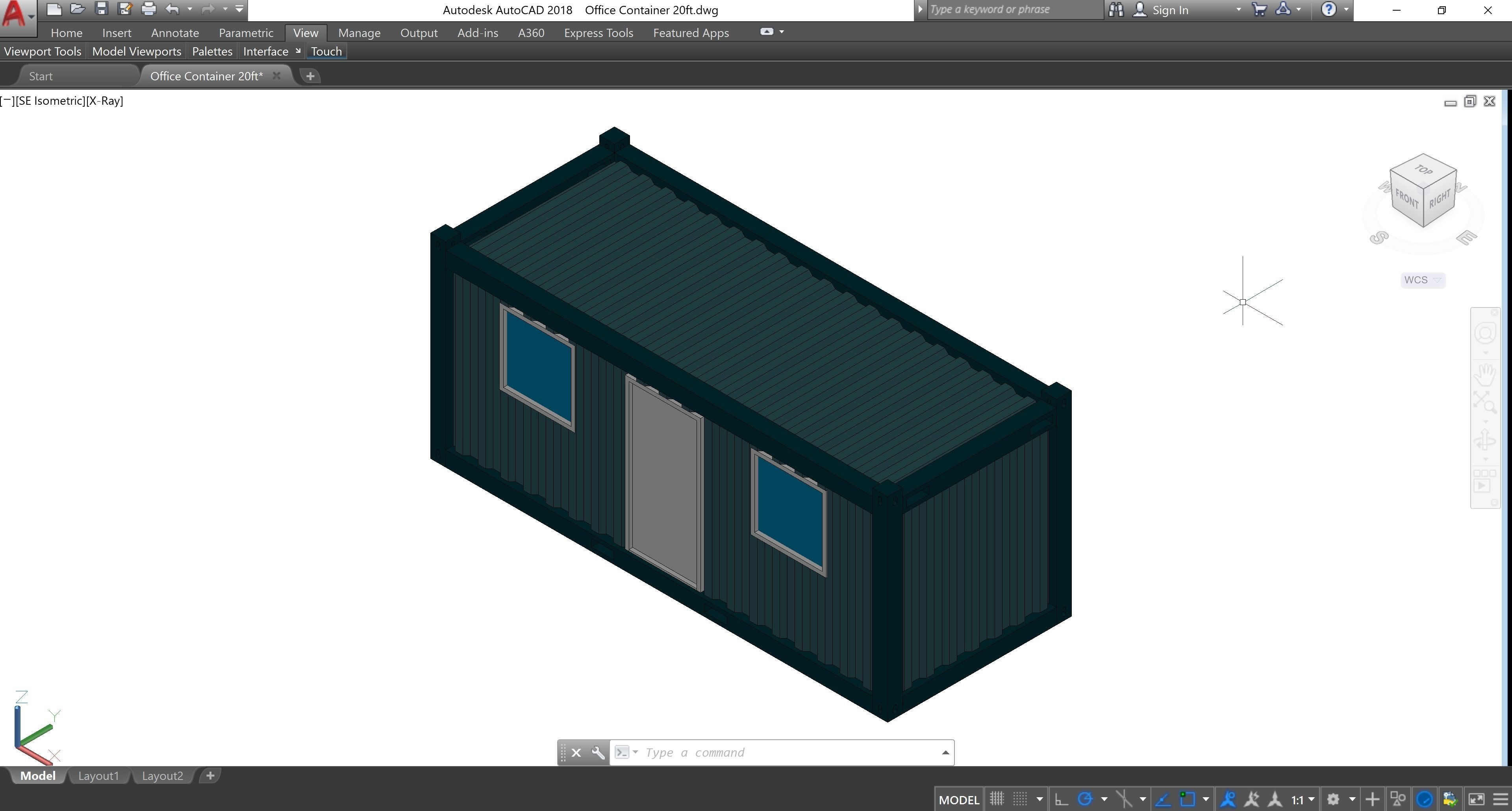 Office Container 20ft - Revit Family 3D model_7