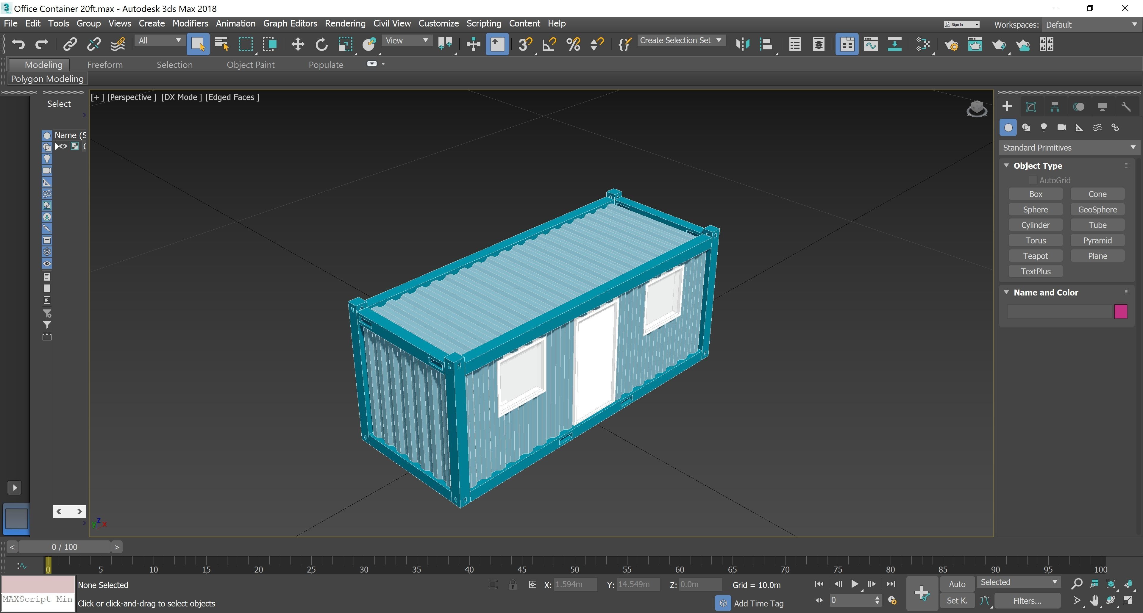 Office Container 20ft - Revit Family 3D model_6