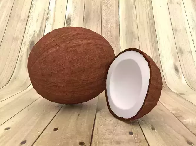 COCONUT on wooden table