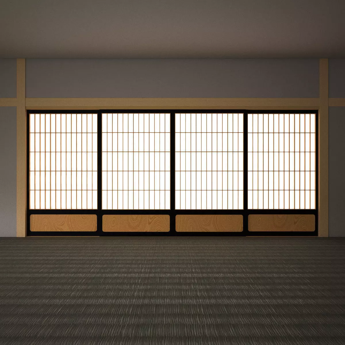 Japanese Classic Door 1 3D model_0