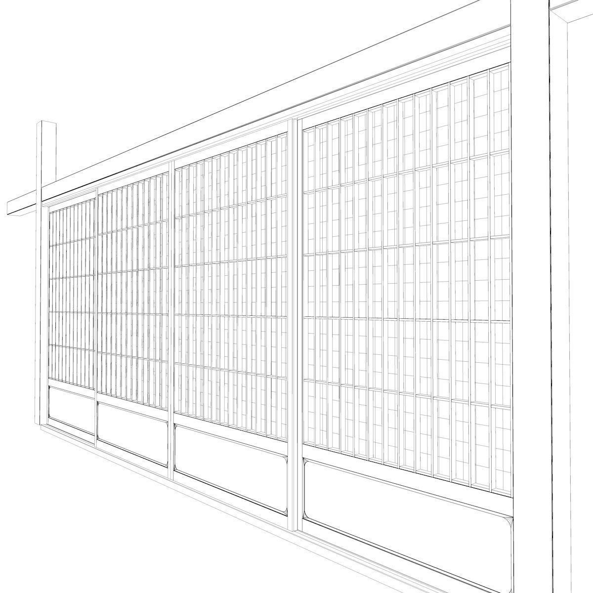Japanese Classic Door 1 3D model_5