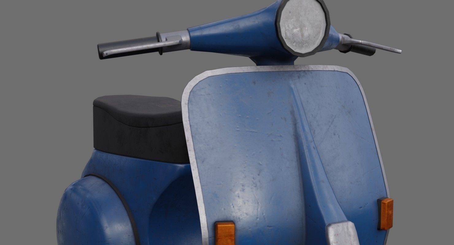 Motor Scooter 1B Low-poly 3D model_8