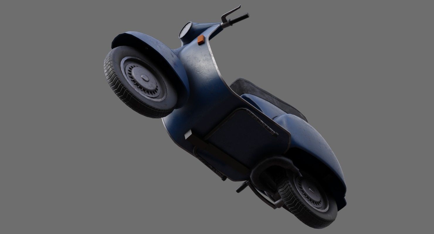 Motor Scooter 1B Low-poly 3D model_7