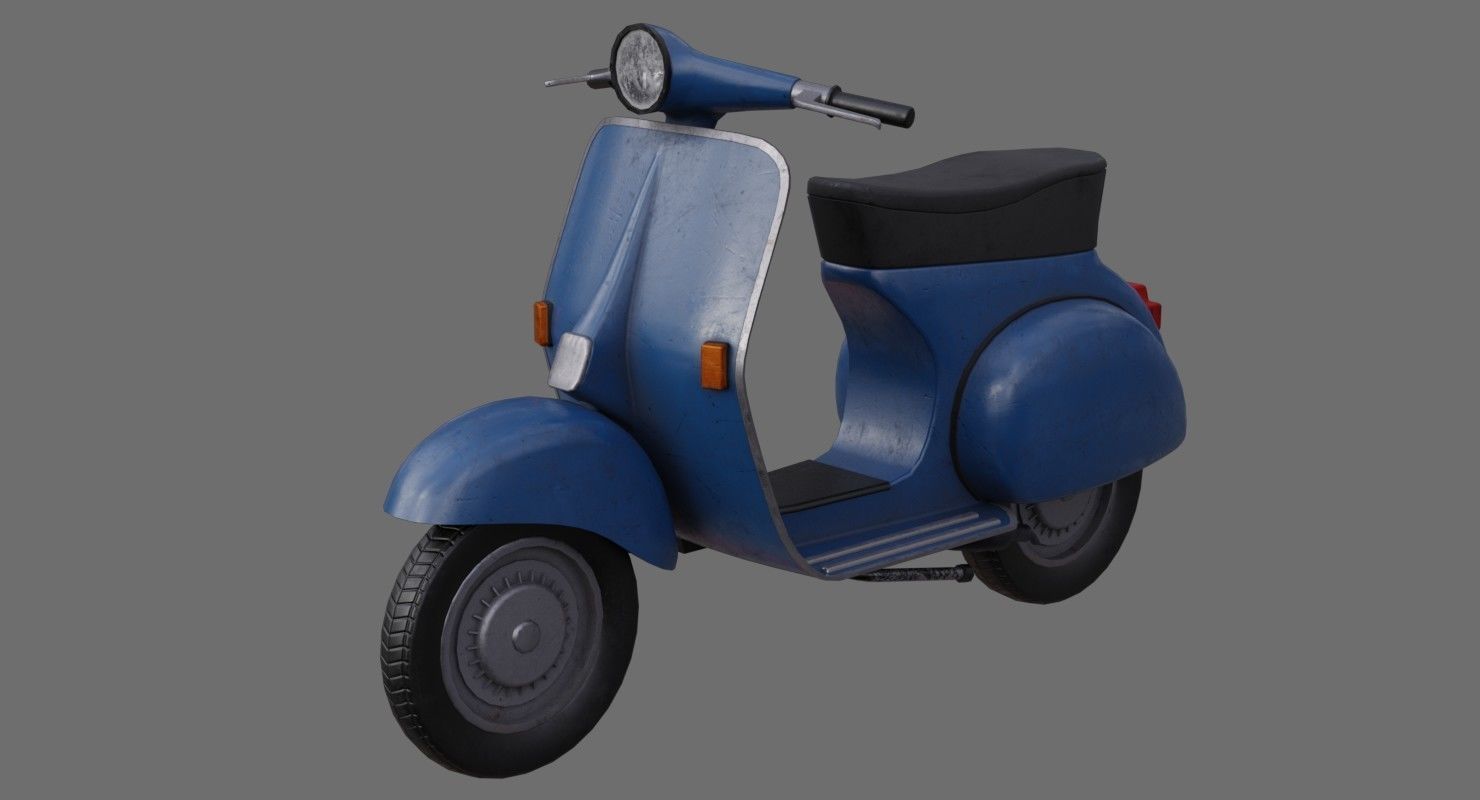 Motor Scooter 1B Low-poly 3D model_3