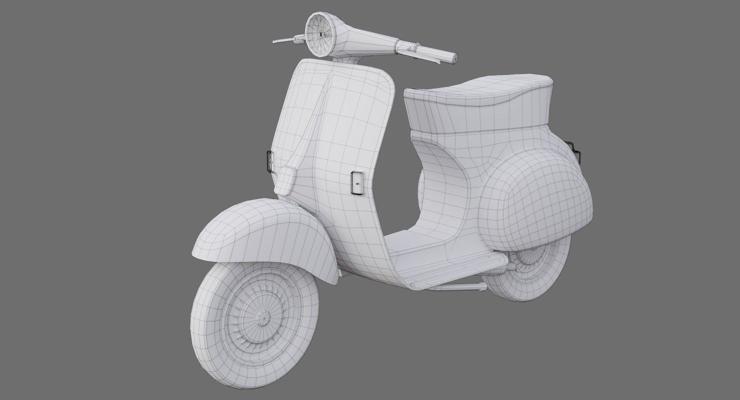 Motor Scooter 1B Low-poly 3D model_11