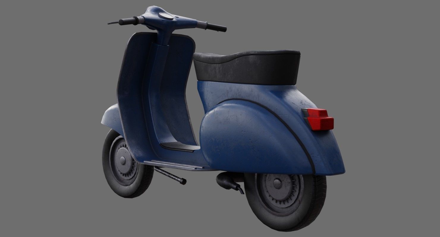 Motor Scooter 1B Low-poly 3D model_6