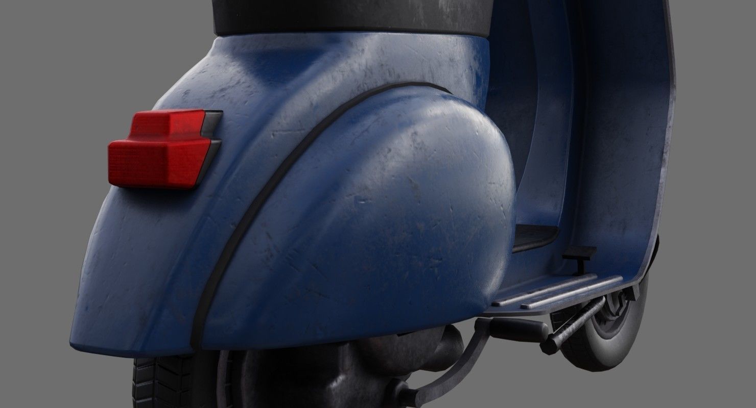 Motor Scooter 1B Low-poly 3D model_10