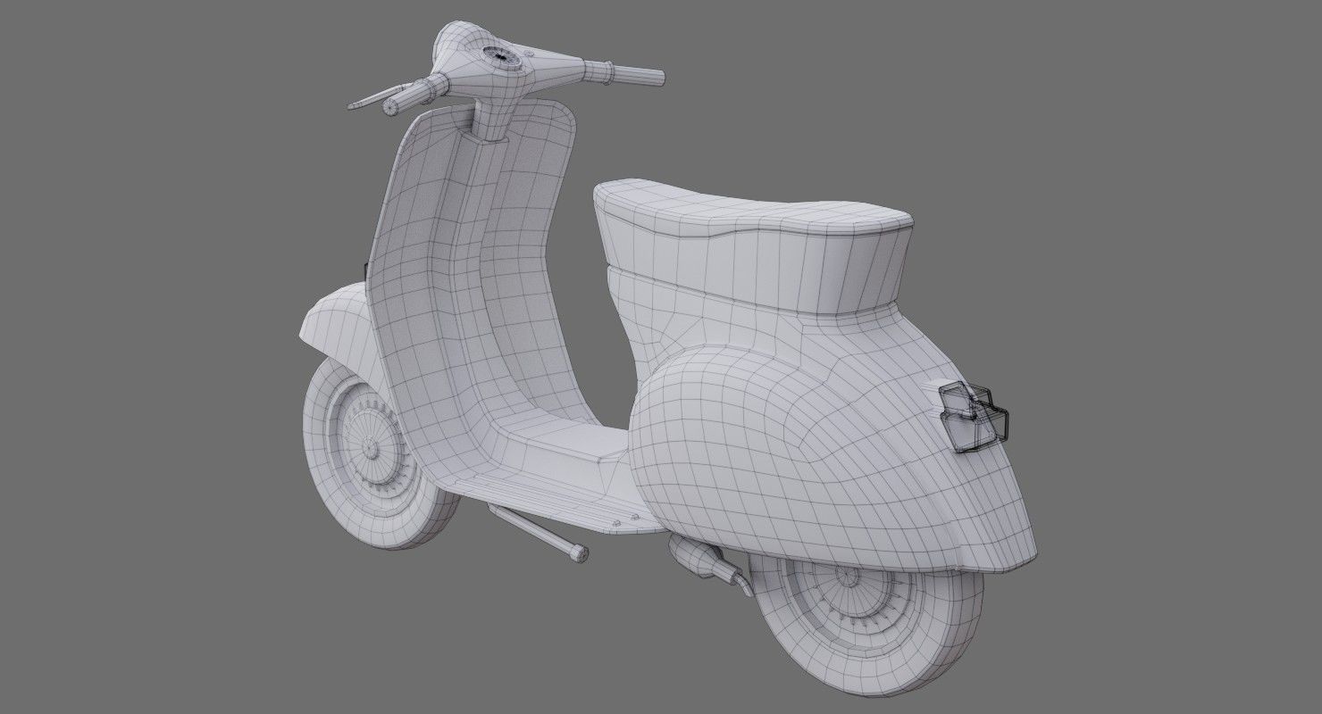 Motor Scooter 1B Low-poly 3D model_12