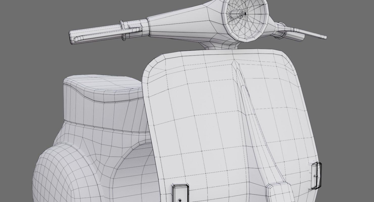 Motor Scooter 1B Low-poly 3D model_13