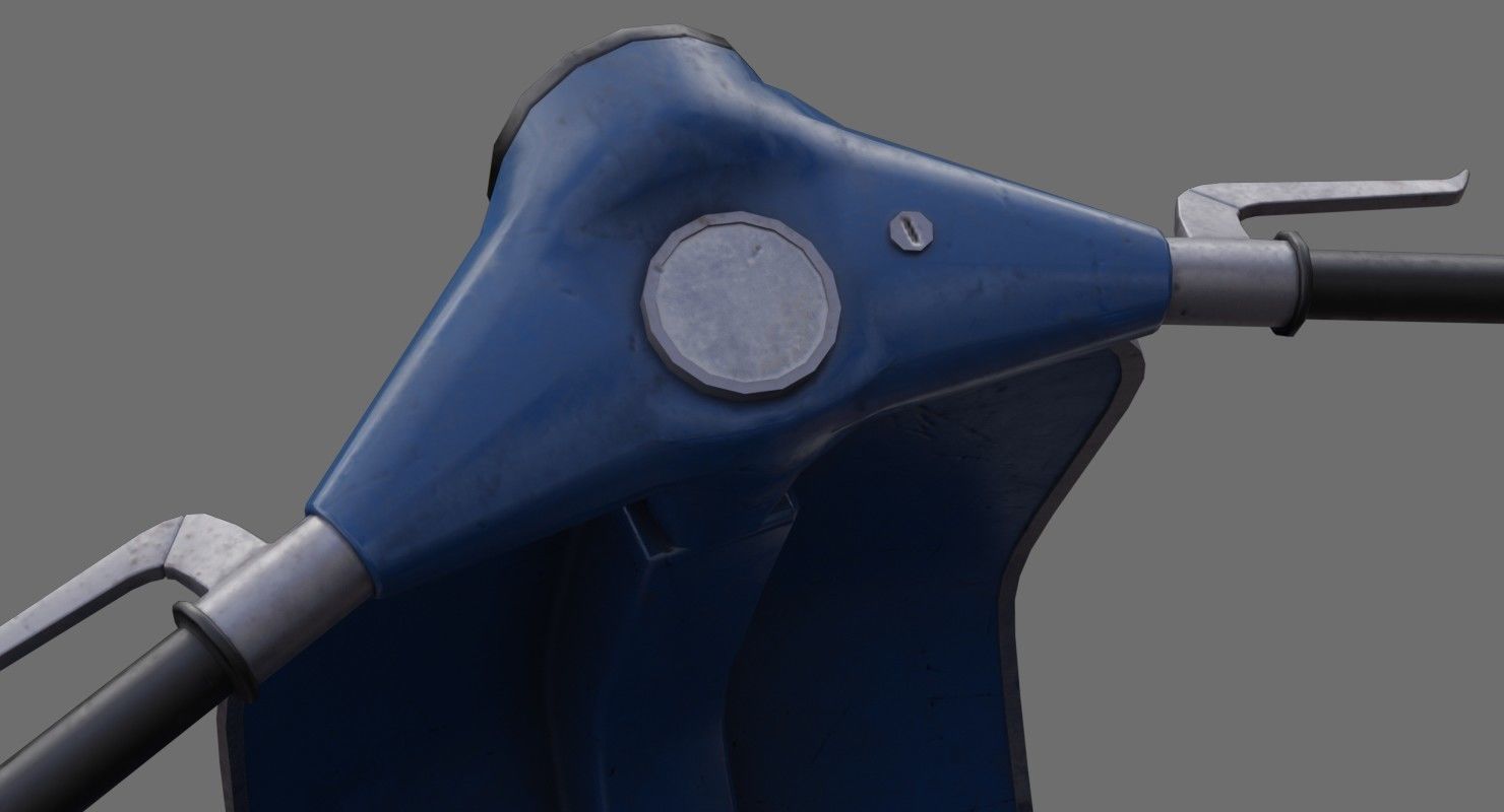 Motor Scooter 1B Low-poly 3D model_9