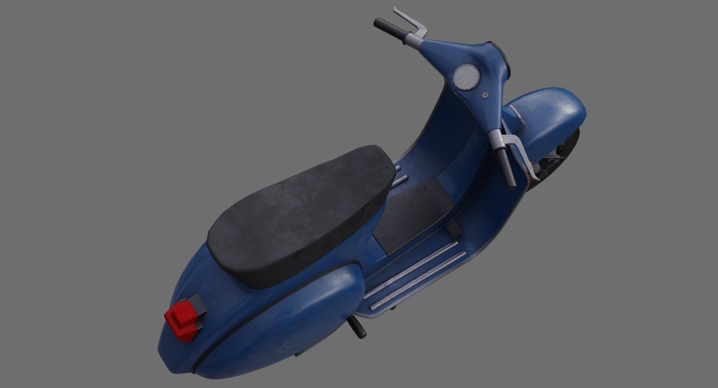 Motor Scooter 1B Low-poly 3D model_5
