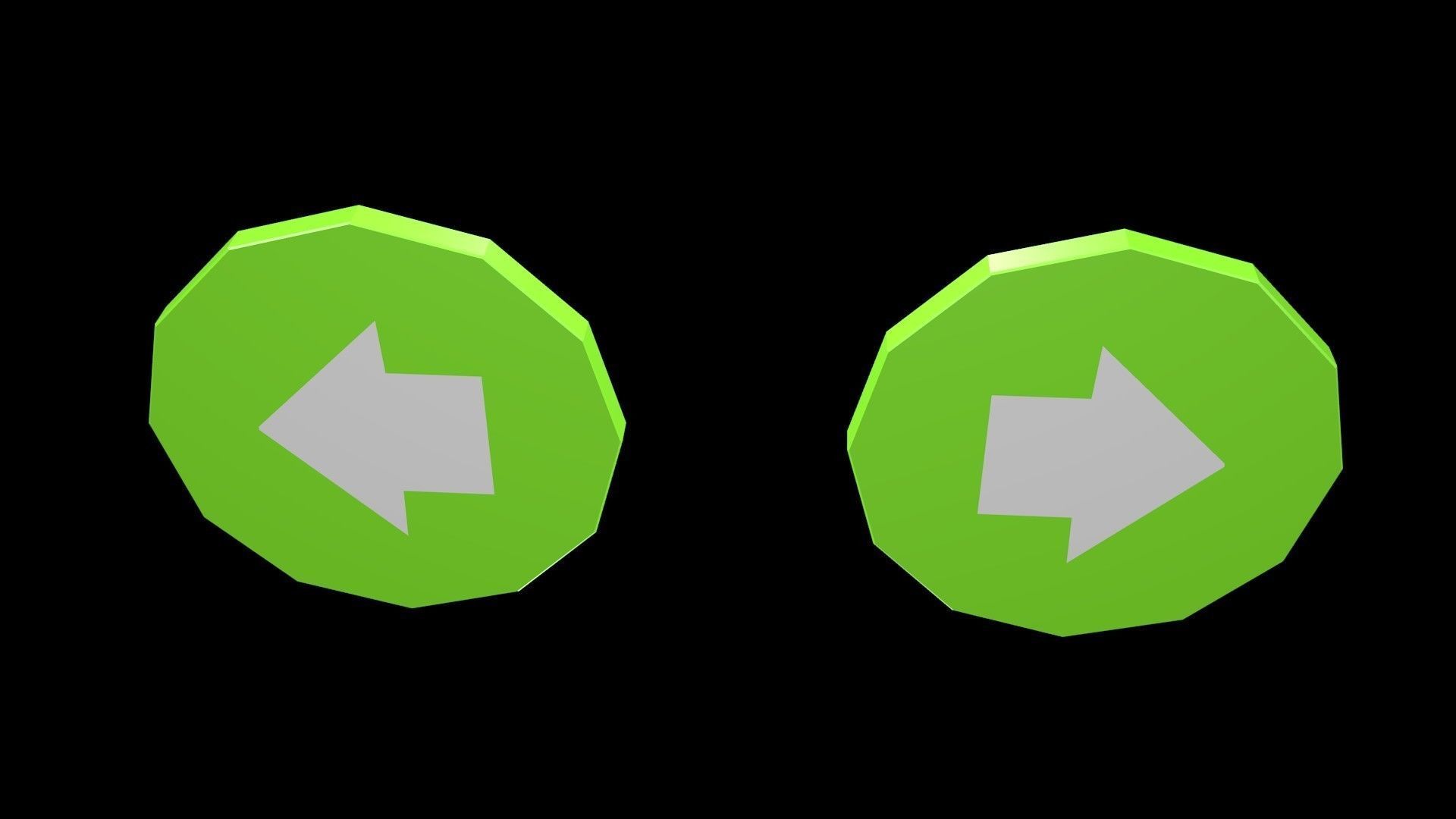 Low poly arrow symbols Low-poly 3D model_1