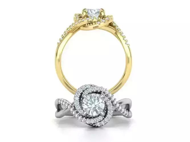 Engagement Diamond ring  Spiral design total 1ct gems weight