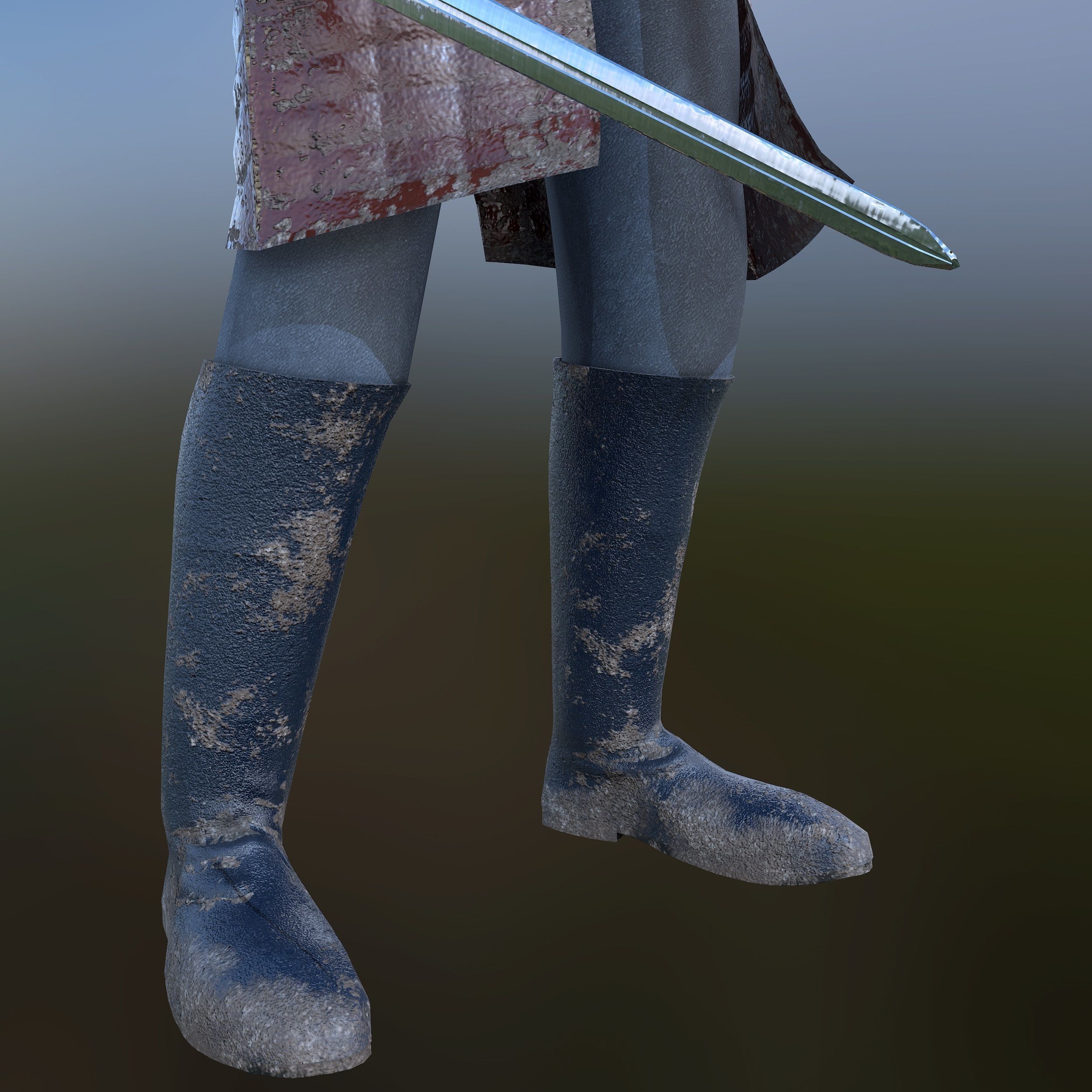 Solder medieval Low-poly 3D model_9