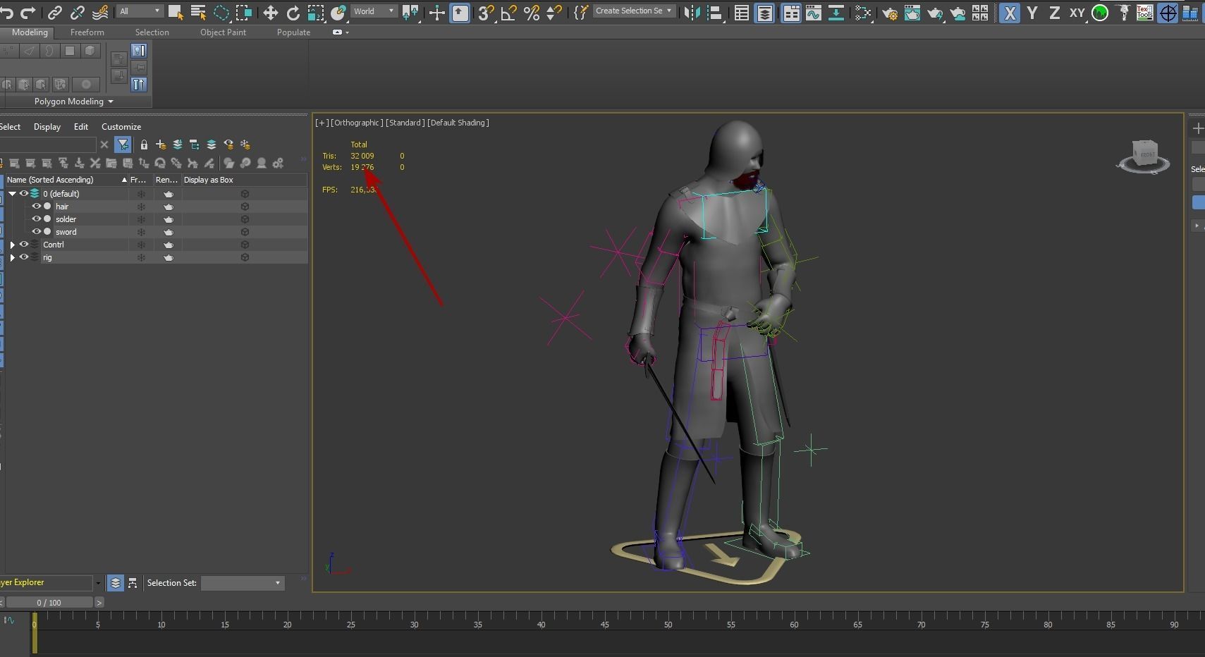 Solder medieval Low-poly 3D model_12