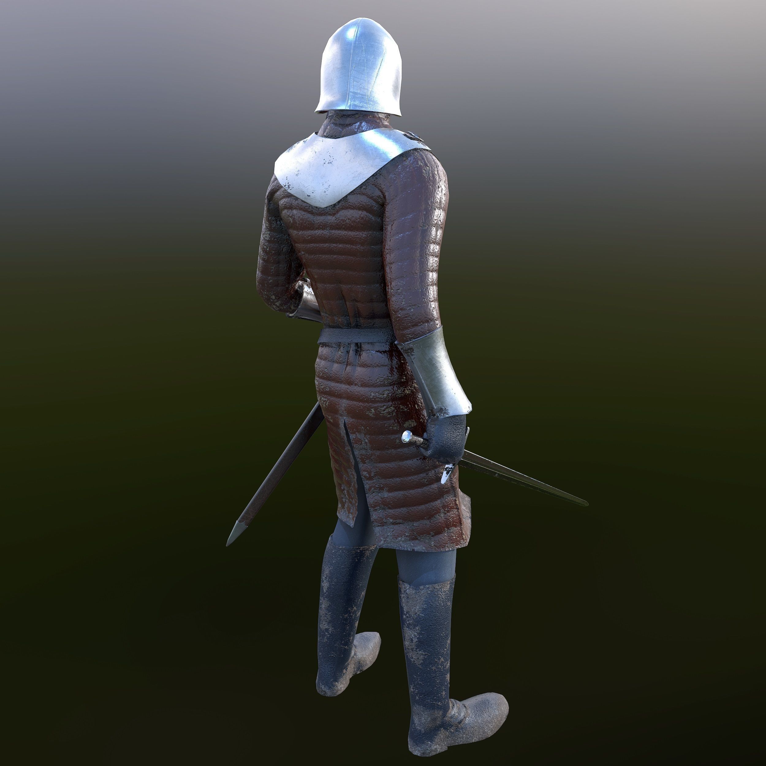Solder medieval Low-poly 3D model_3