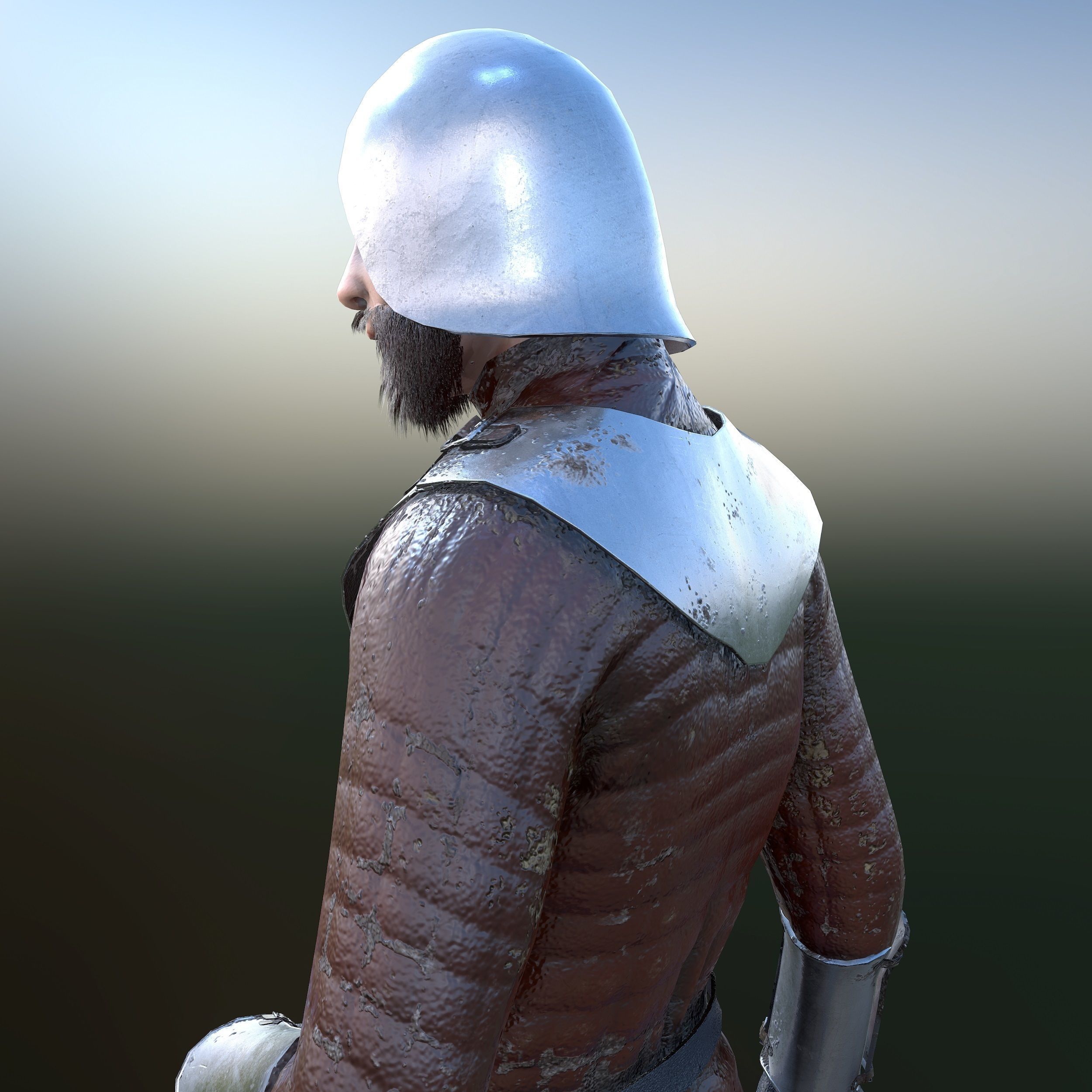 Solder medieval Low-poly 3D model_16