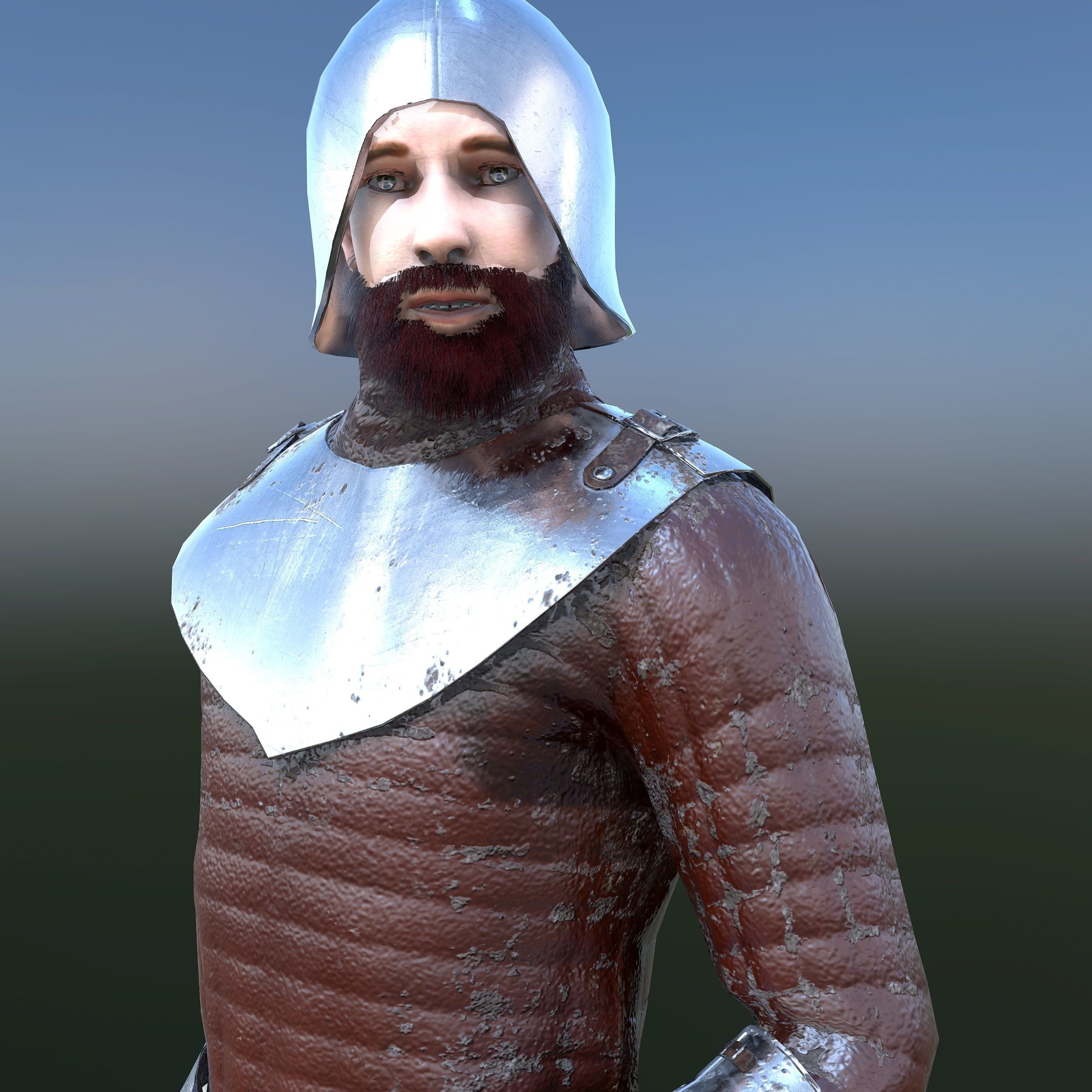 Solder medieval Low-poly 3D model_11