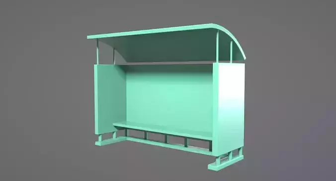 Bus Stop With Roof Miniature 3D print model