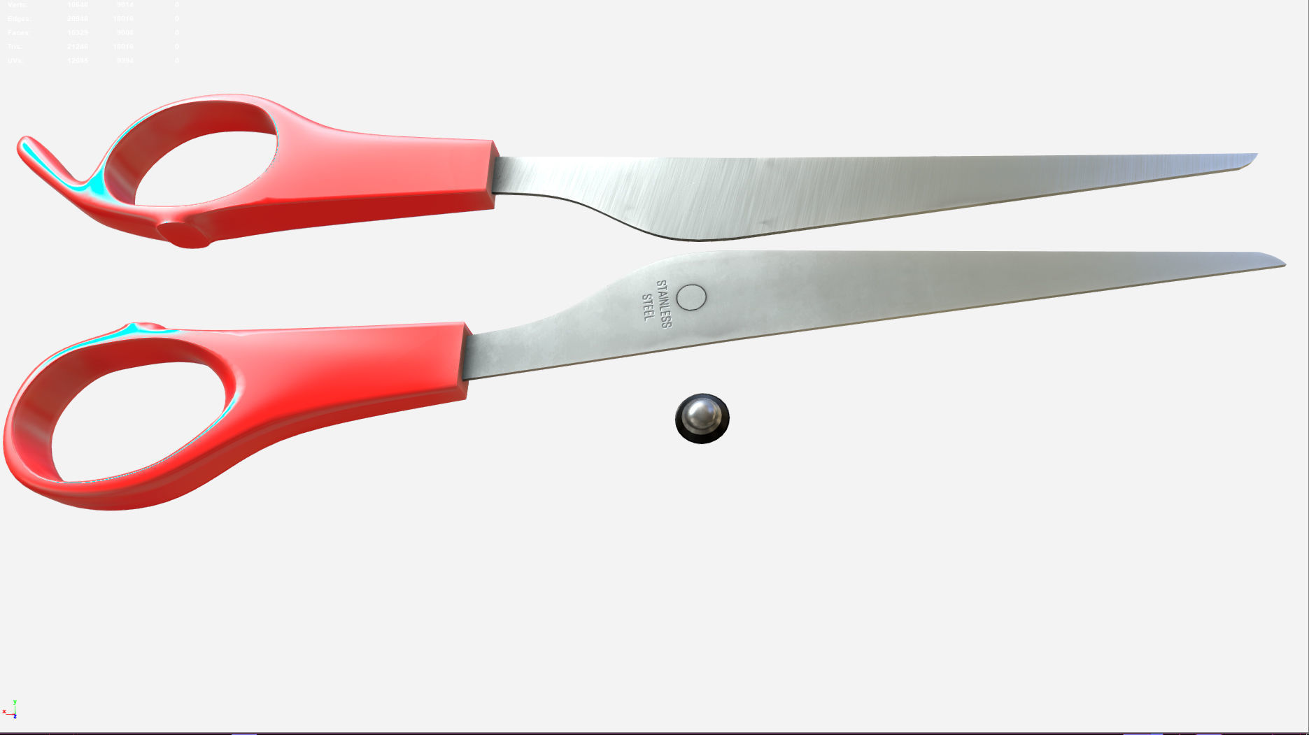 Scissors - PBR pair of Low-poly 3D model_7