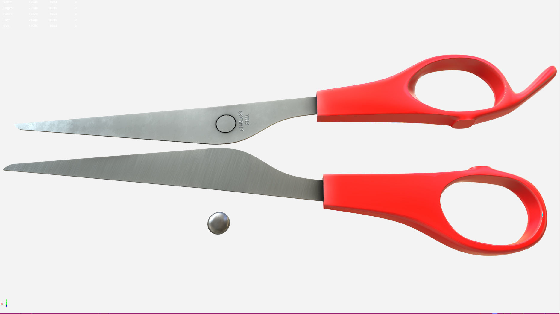 Scissors - PBR pair of Low-poly 3D model_6