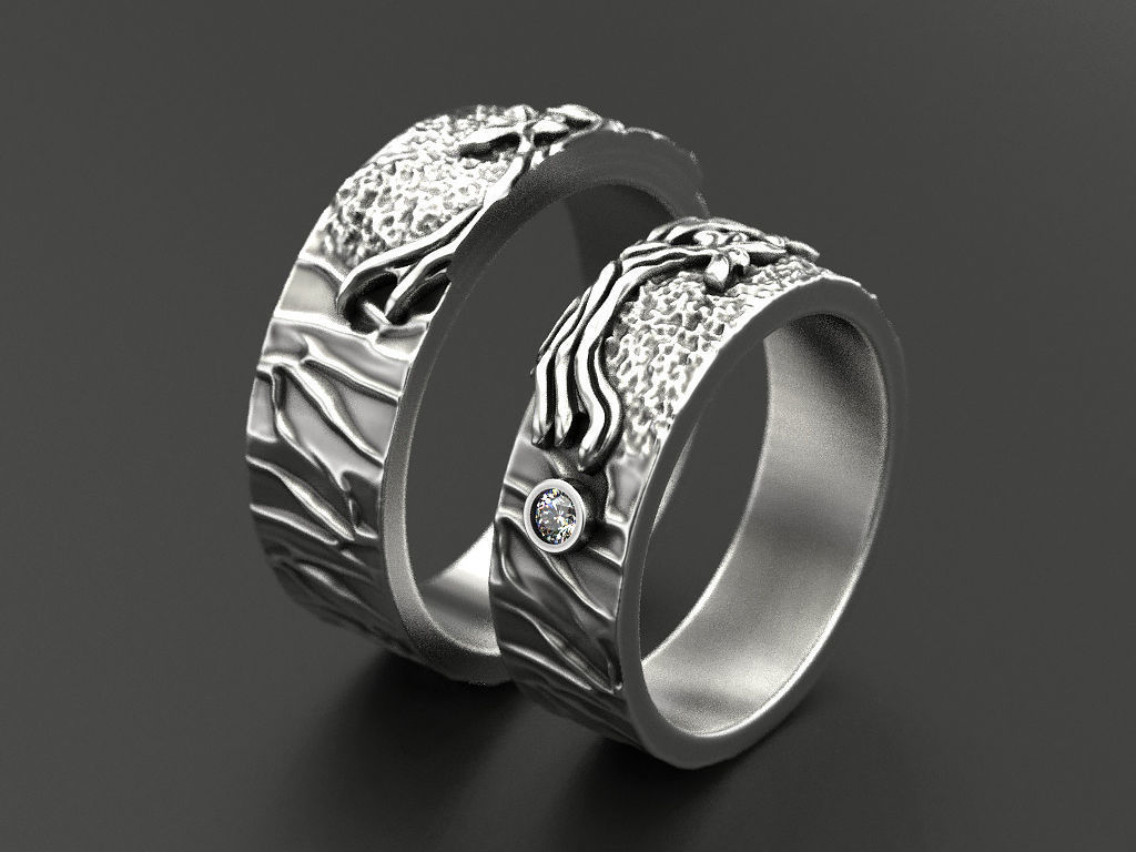 Wedding rings tree 3D print model_6