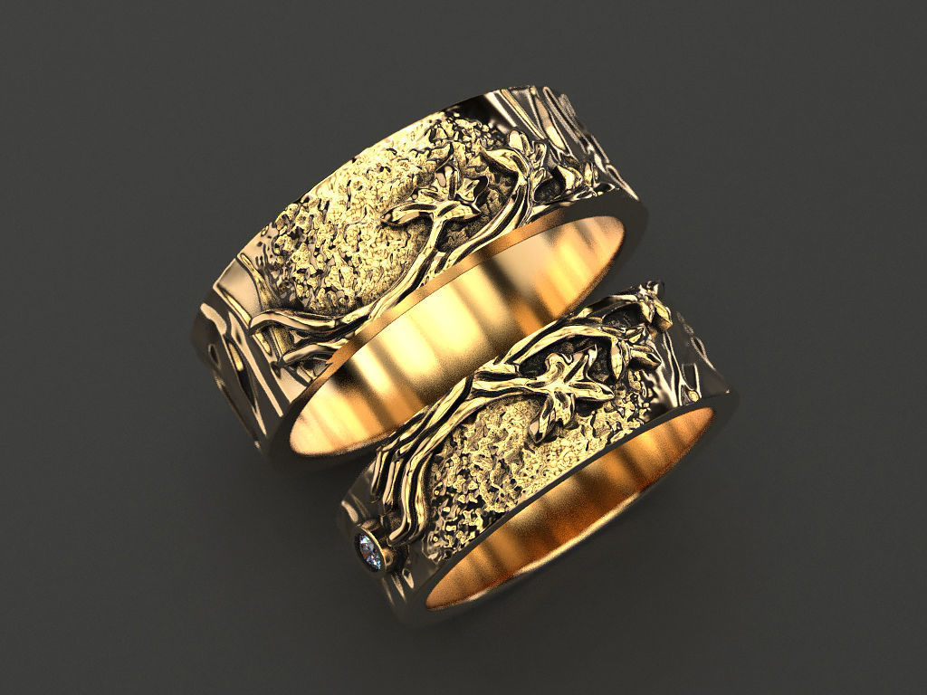 Wedding rings tree 3D print model_8