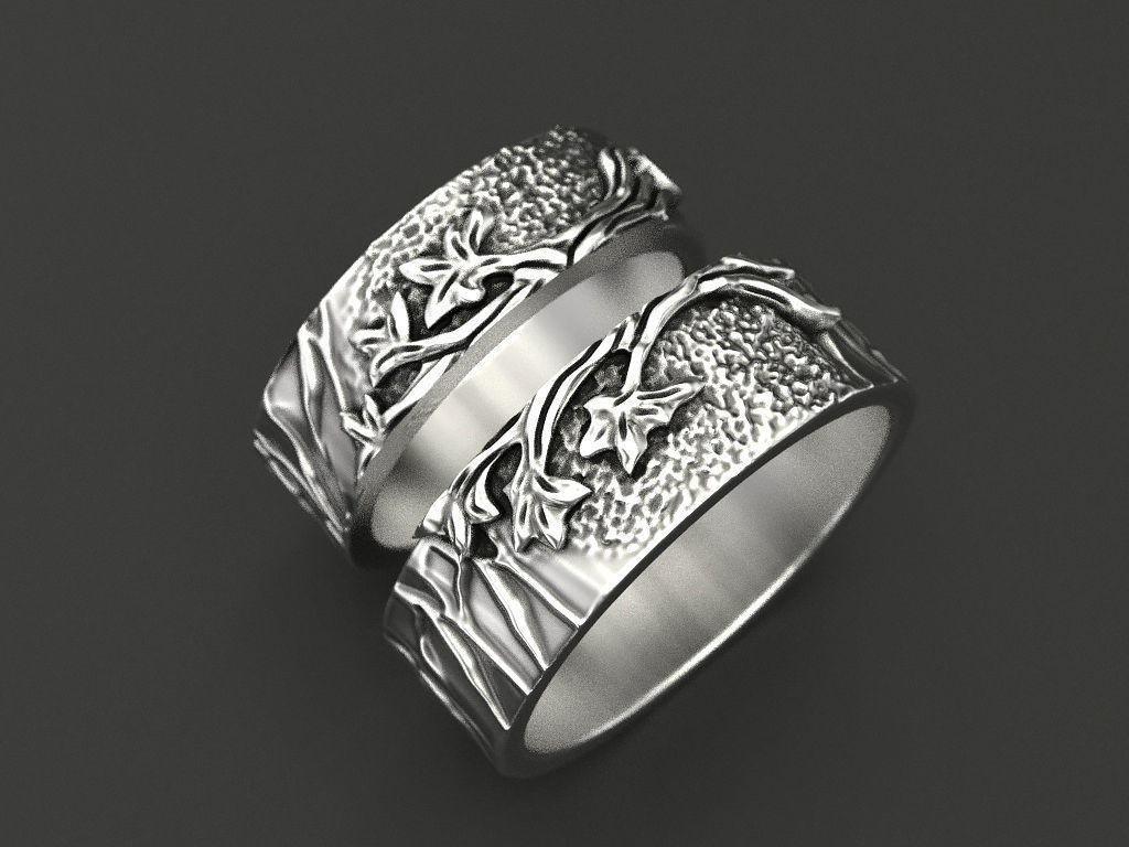 Wedding rings tree 3D print model_3