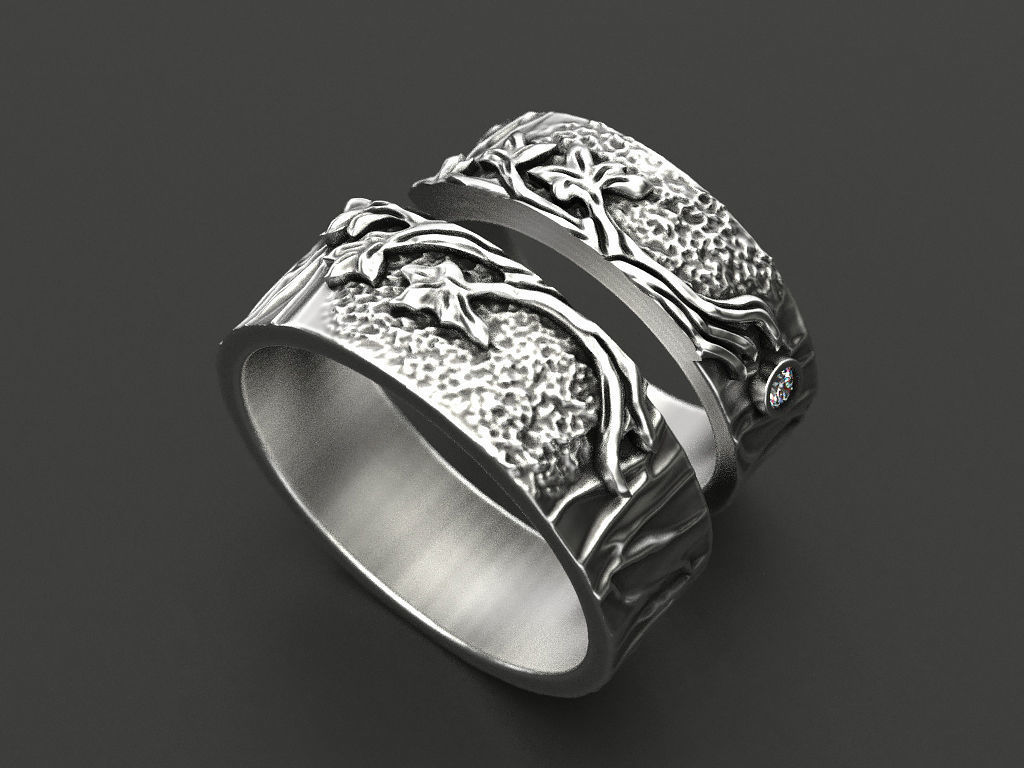 Wedding rings tree 3D print model_2