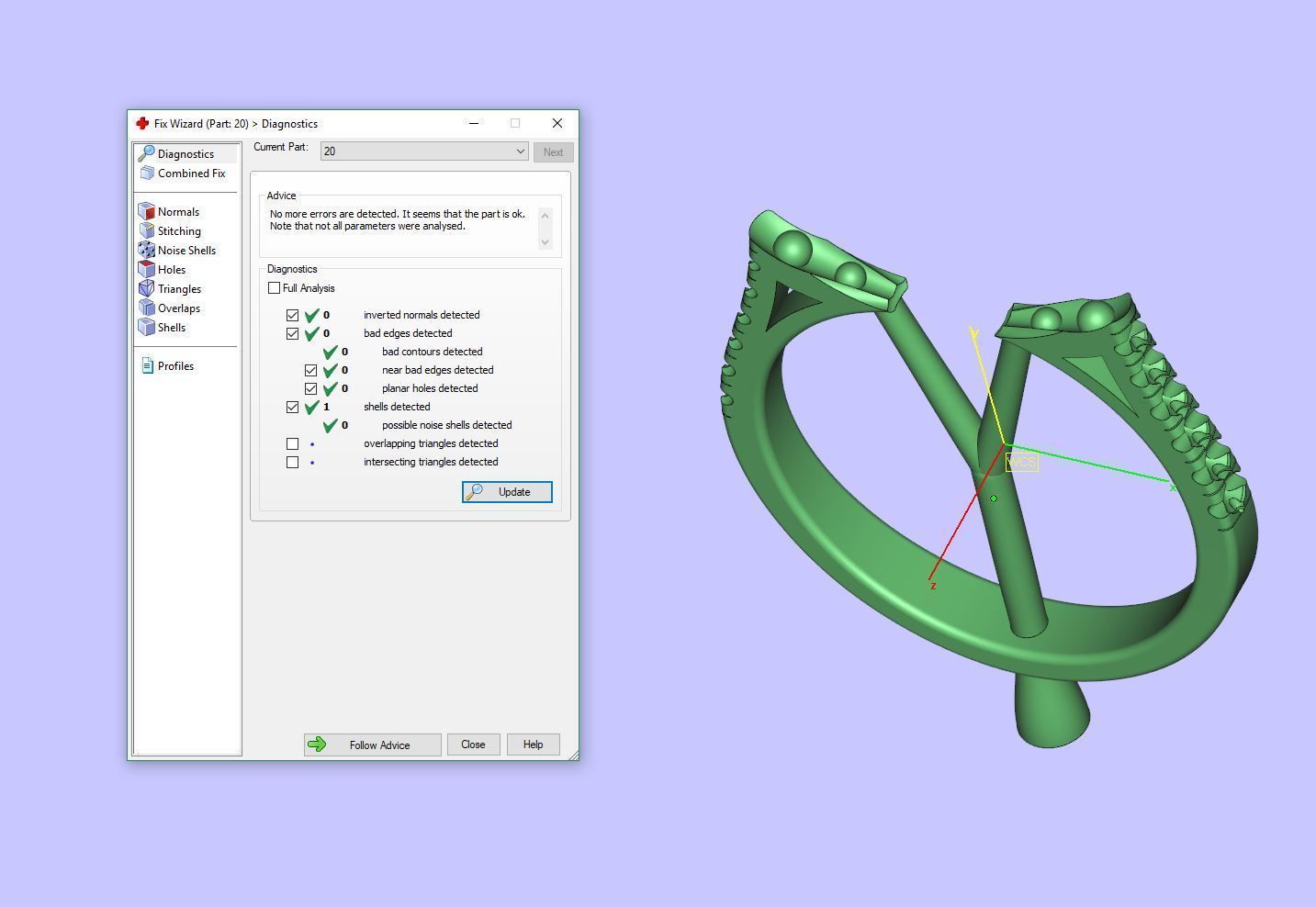 Diamond And Color Stone Ring 3D print model_9